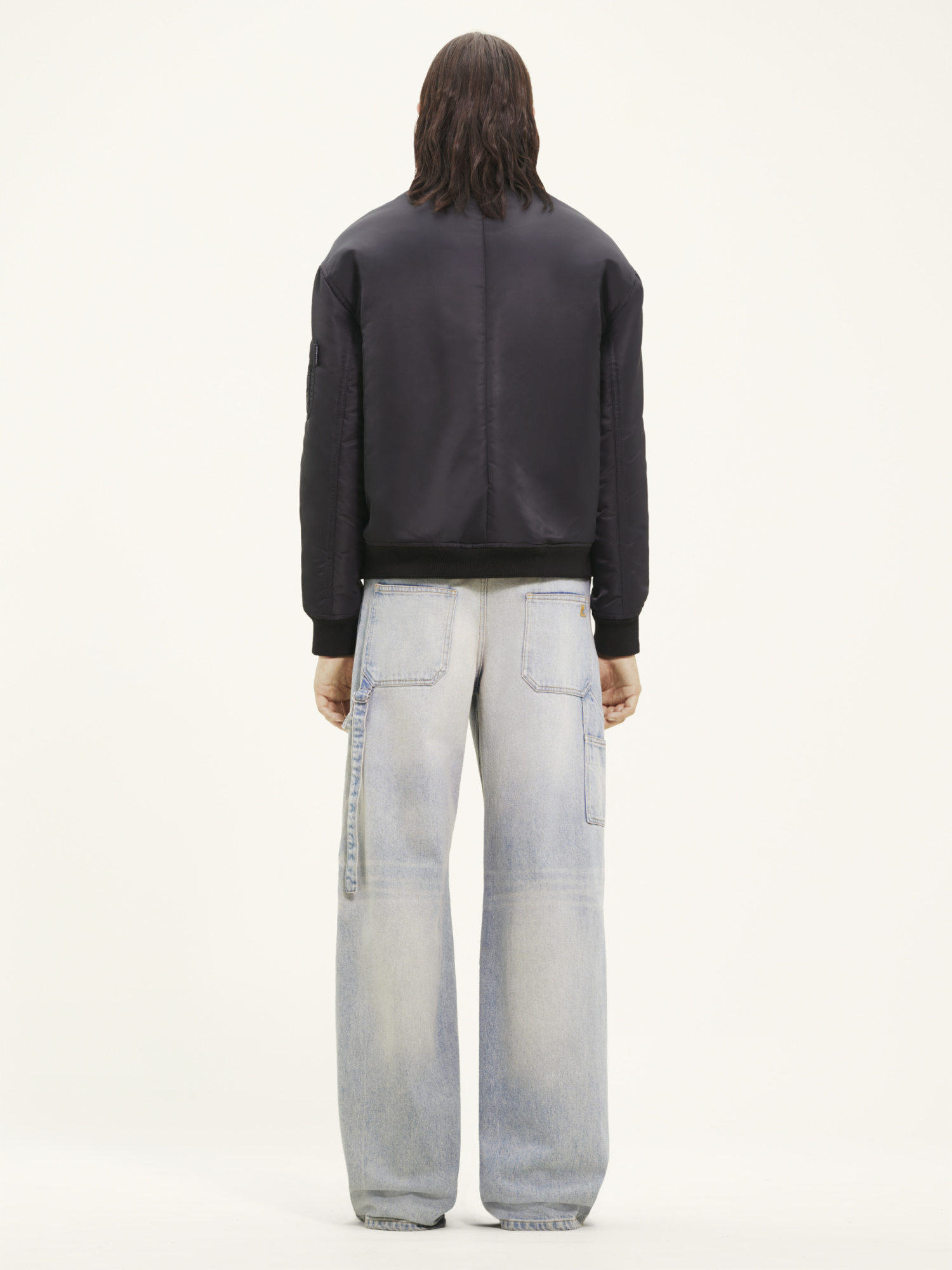 Courrèges Logo-embroidered Bomber Jacket In Black