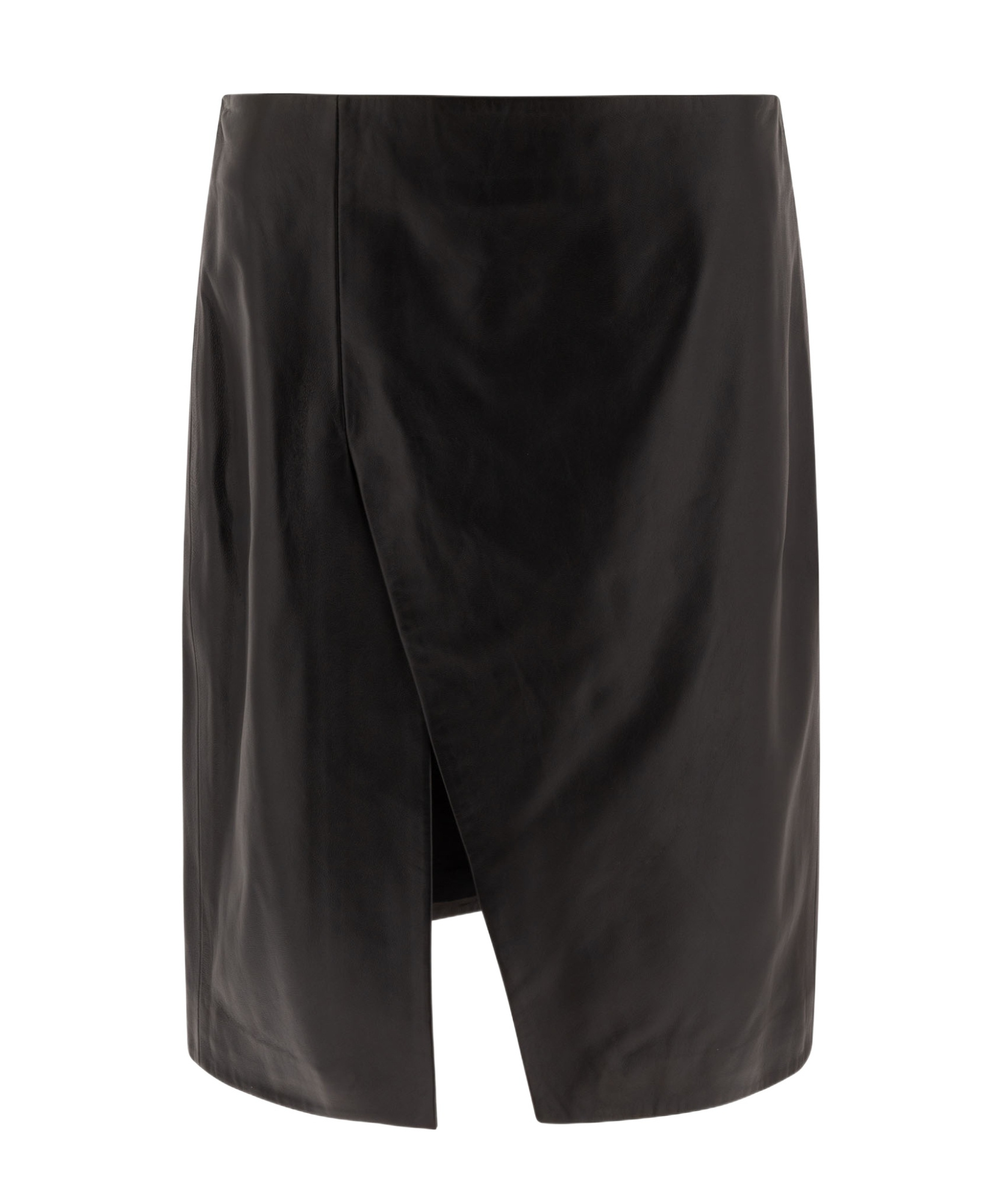 Loulou Studio Slit Leather Pencil Skirt In Black