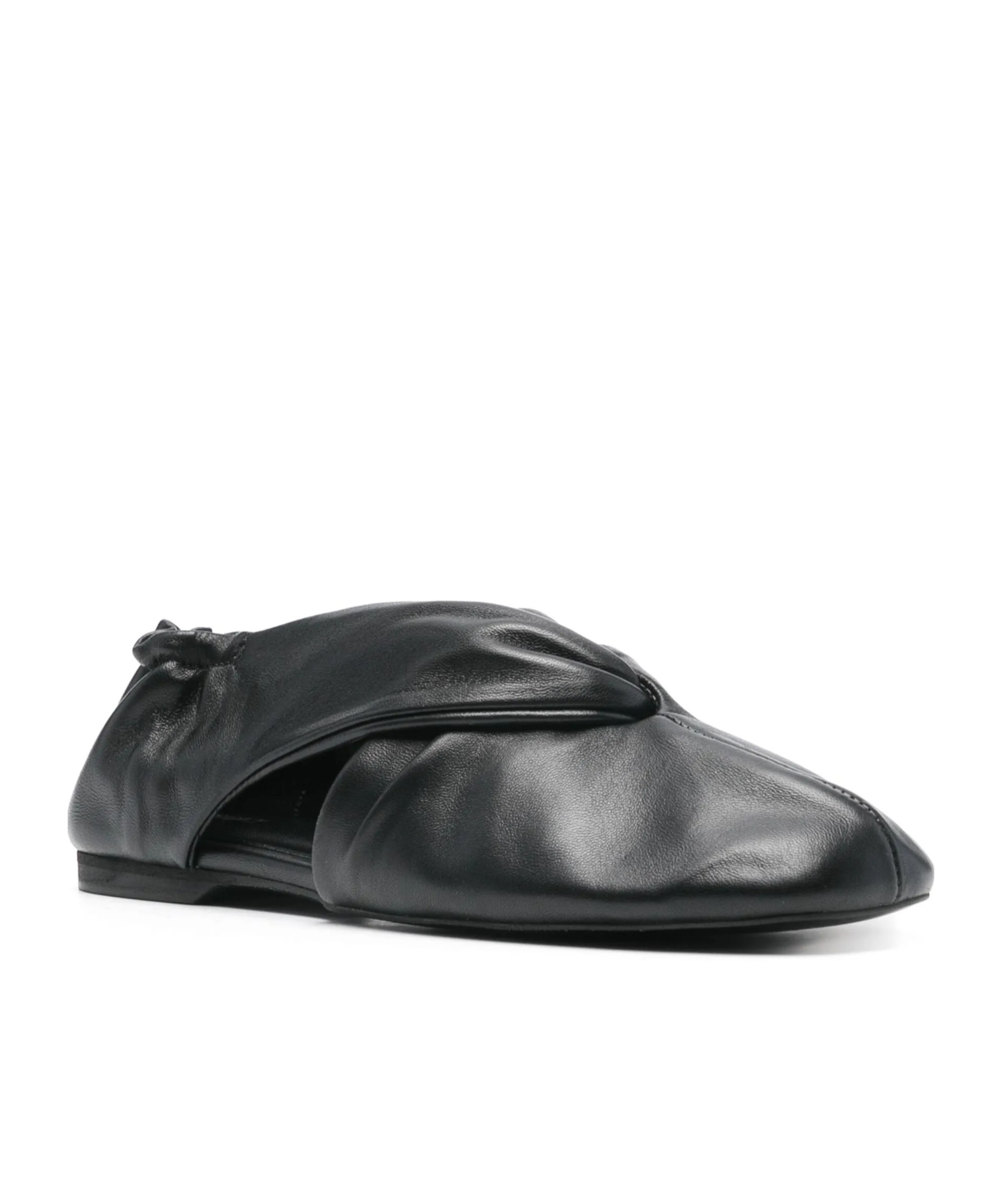 Alohas Alaula Black Leather Ballet Flats Shoes
