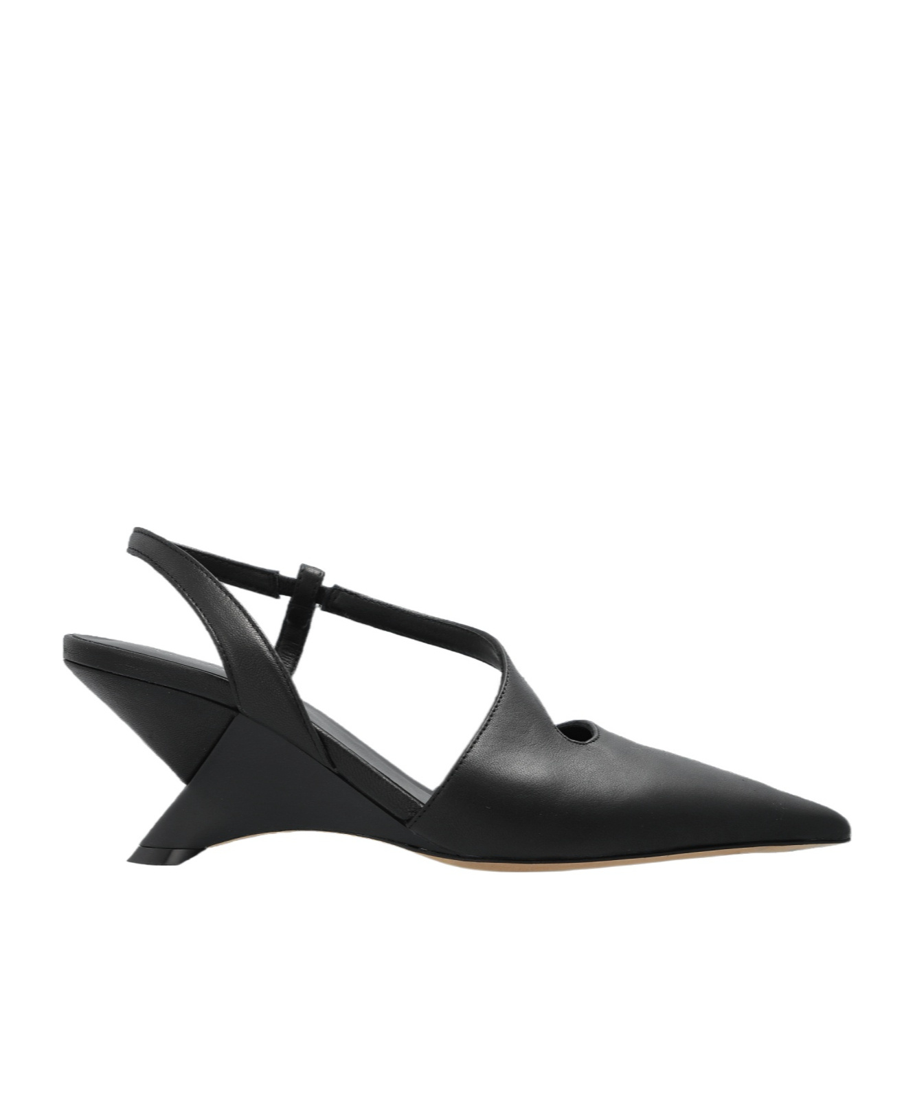 Shop Vic Matie Swan Cut Out-detail Slingback Heels In Black