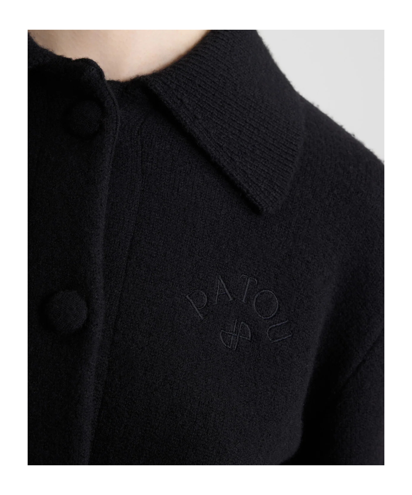 Patou Buttoned-up Wool Cardigan In Black