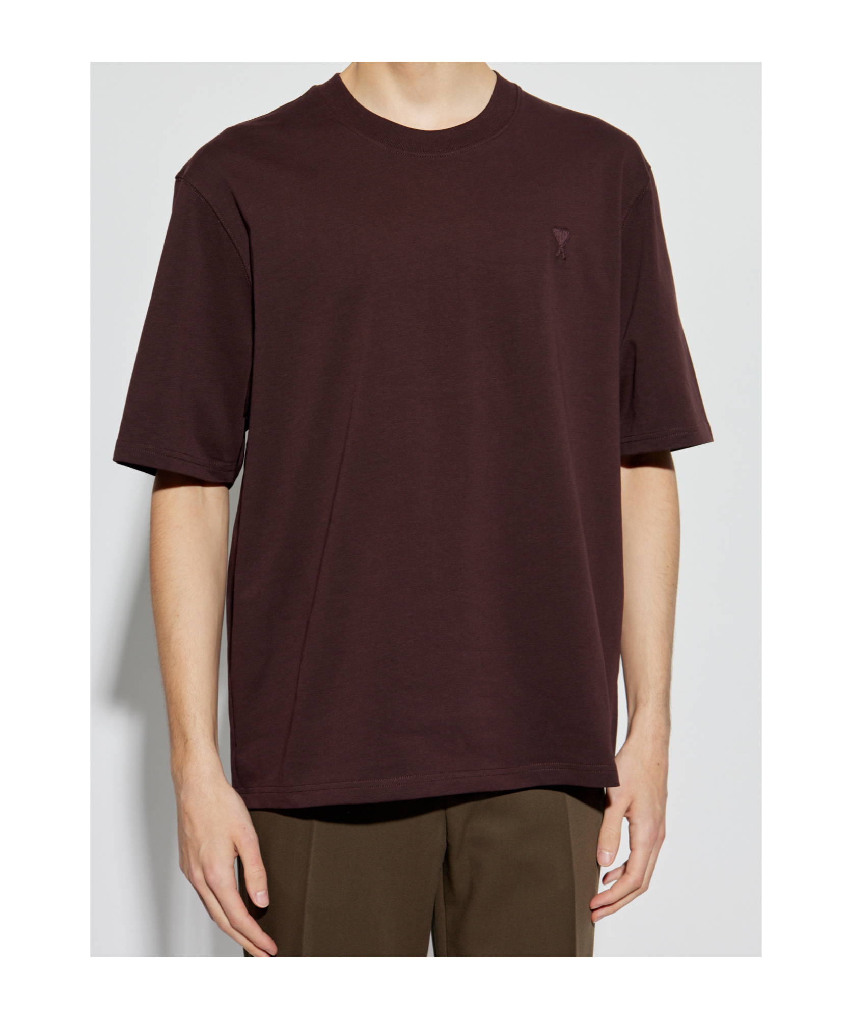 Ami Alexandre Mattiussi Open-necked Black Shirt In Black