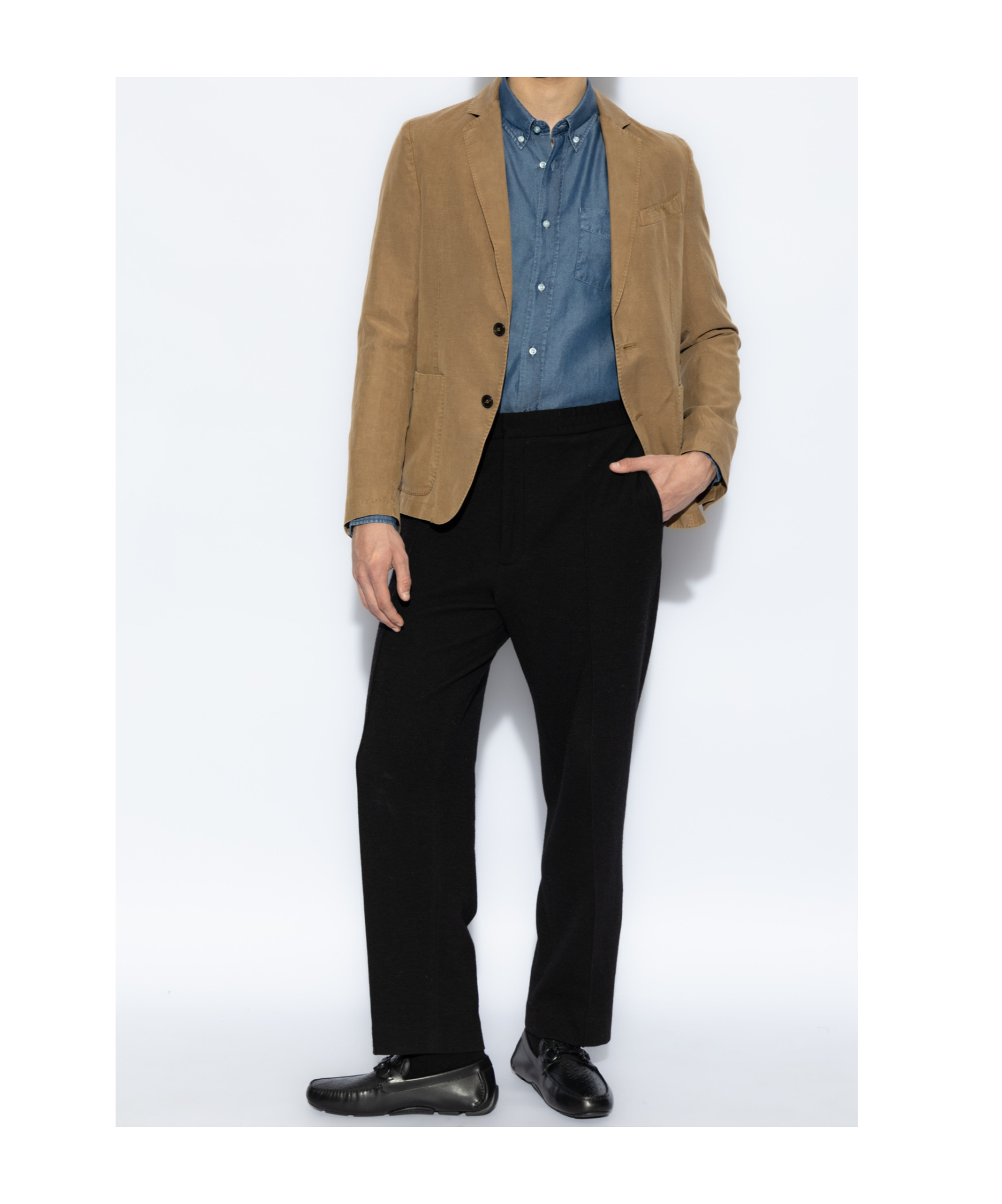 Shop Officine Generale Single-breasted Blazer In Brown