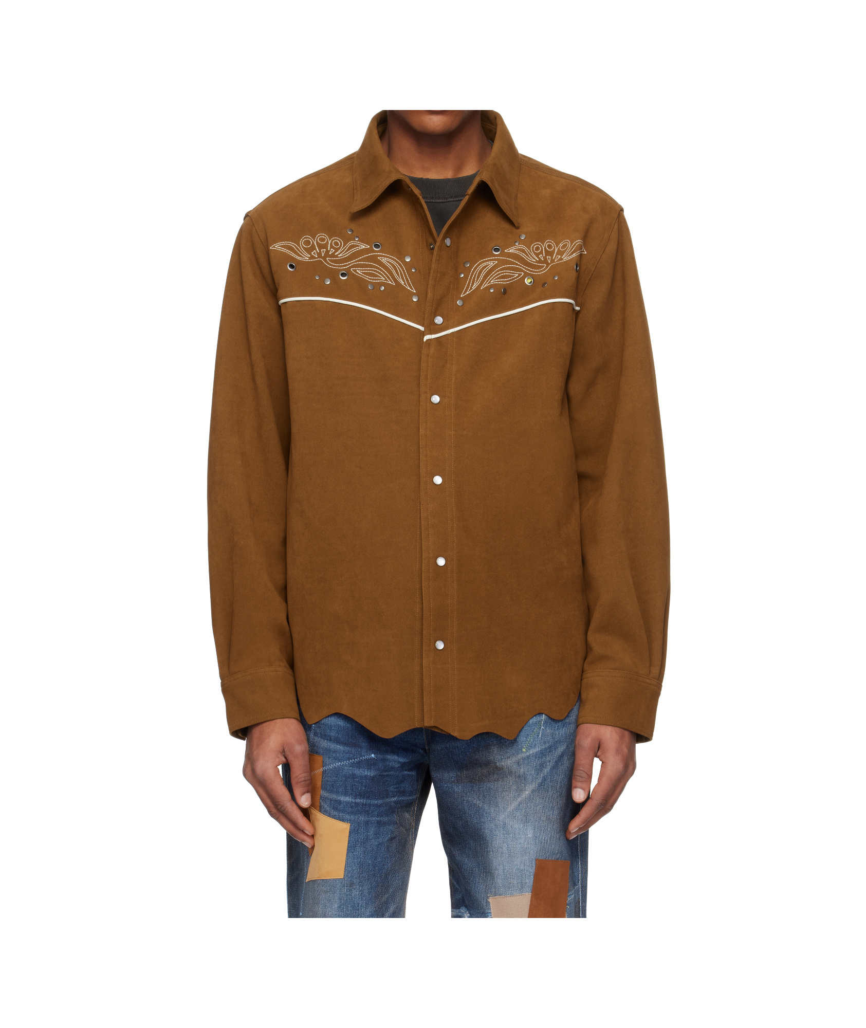 Andersson Bell Lemmans Faux-suede Shirt In Tan