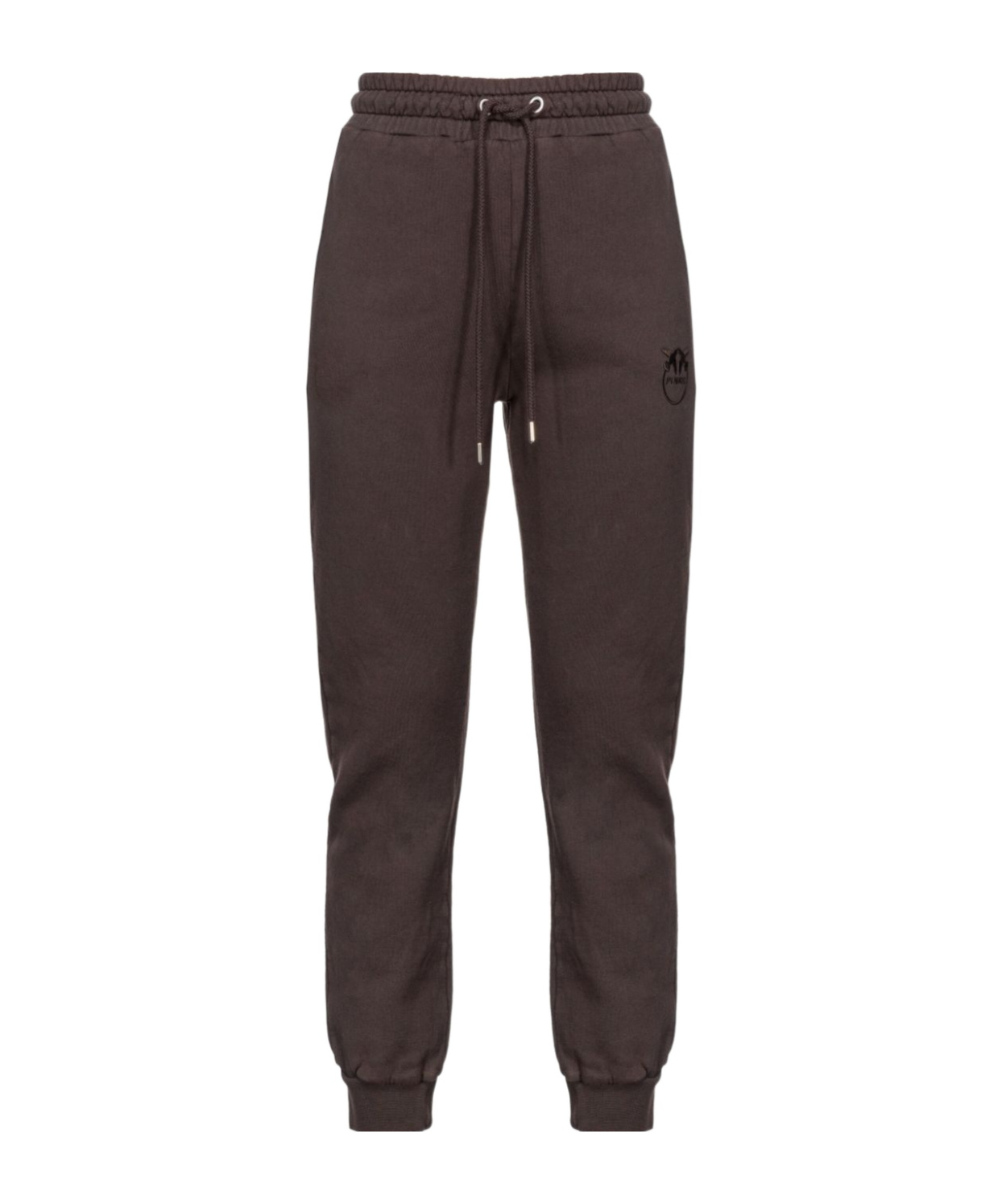 Pinko Carico Drawstring Cotton Track Pants In Black