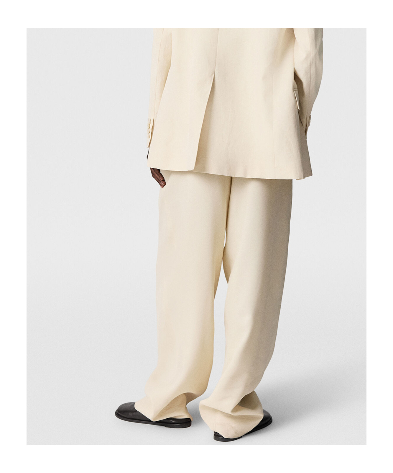 Stella Mccartney High-waisted Pleated Trousers In Cream