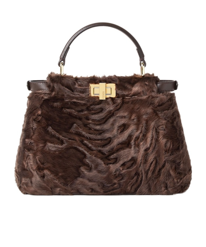 Fendi Peekaboo Shoulder Bag With Handle In Green