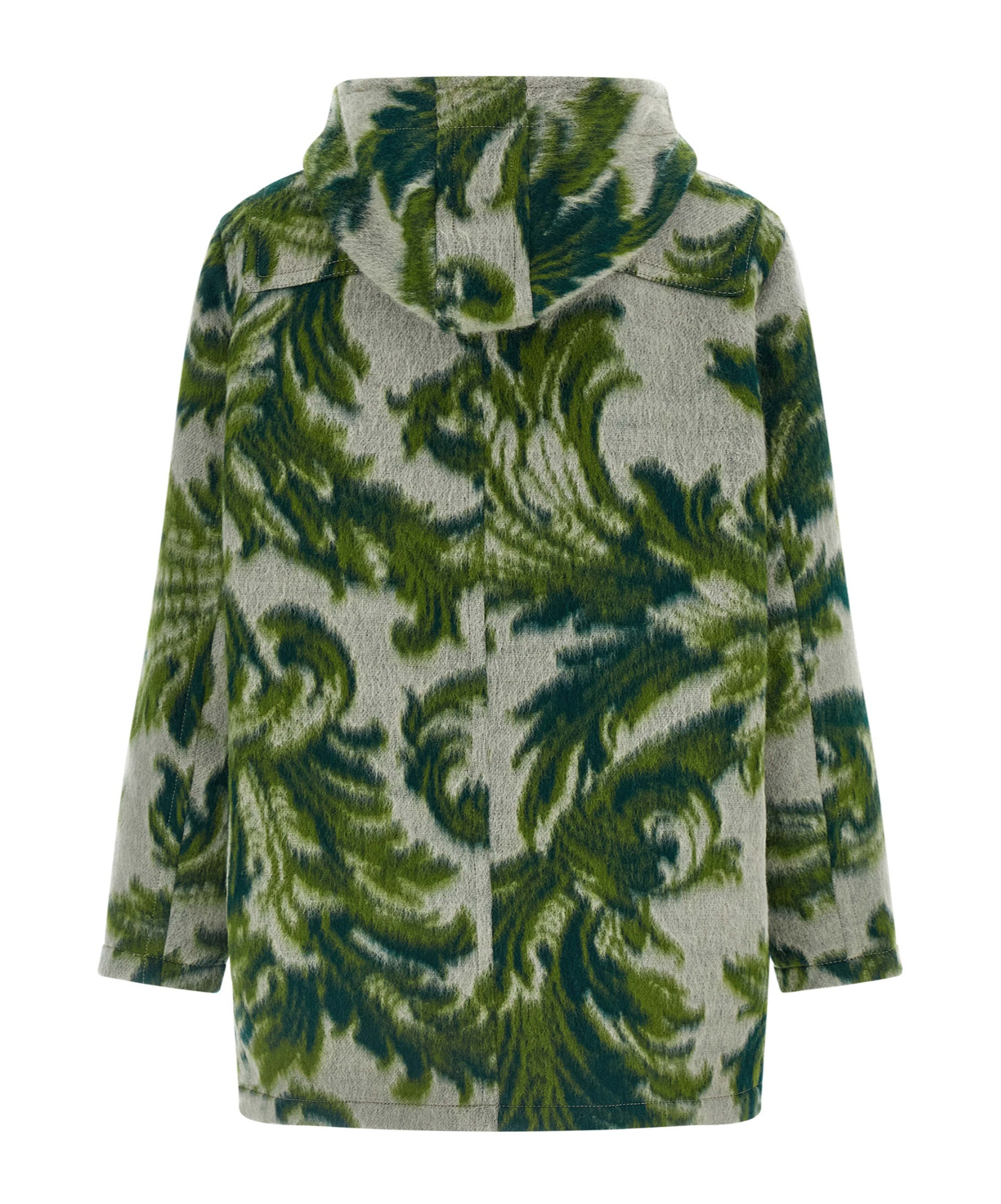 Etro Carded Wool Jacket Puffer Jackets Green In Green