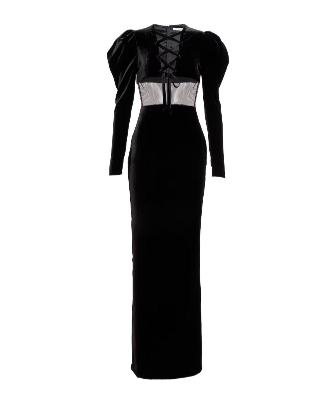 Alessandra Rich Silk-blend Velvet Maxi Dress In Black