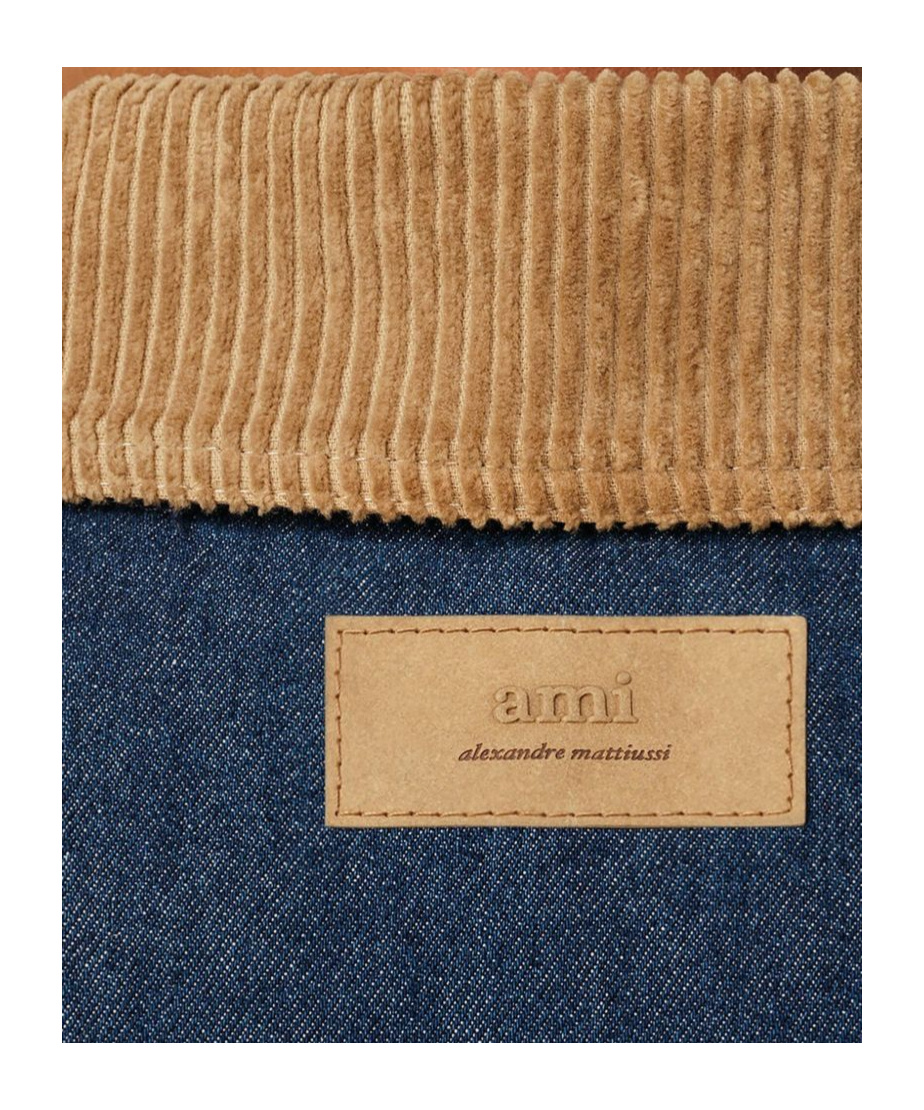 Ami Alexandre Mattiussi Ami Paris Indigo Blue Cotton Padded Worker Jacket In Blue