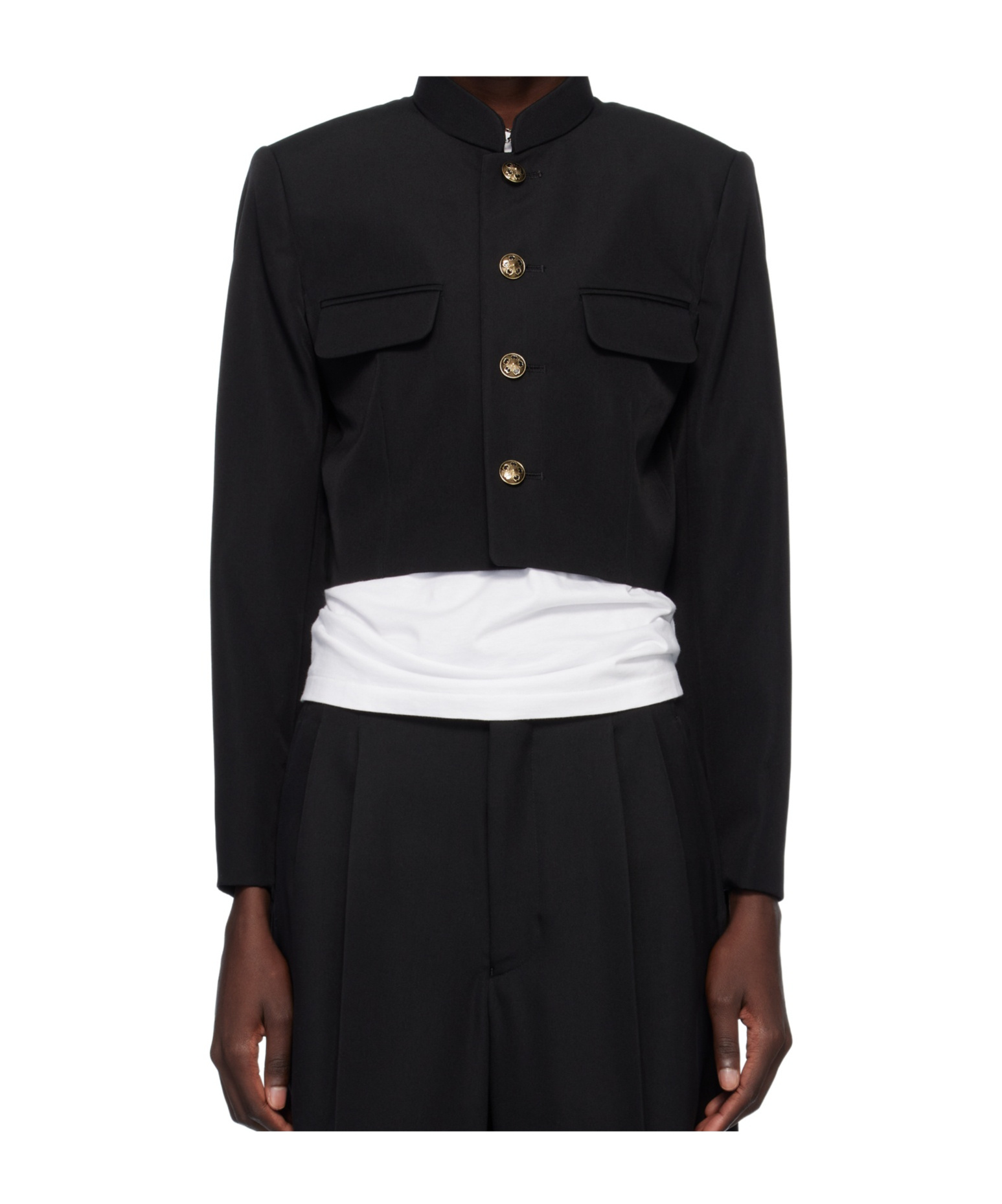 Comme Des Garçons Black Wool  Polyester Doeskin Blazer