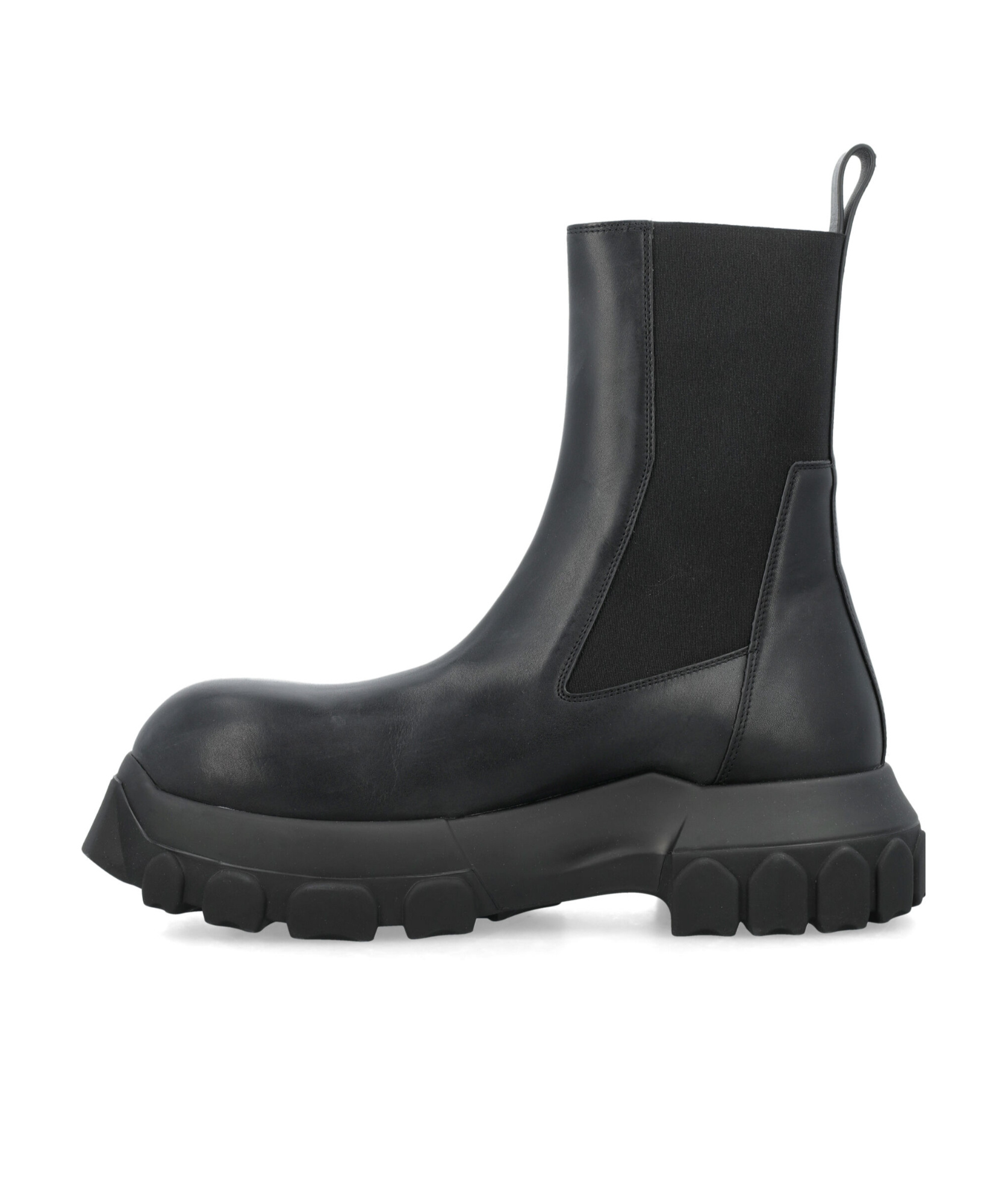 Rick Owens Black Concordians Beatle Bozo Tractor Chelsea Boots In Black
