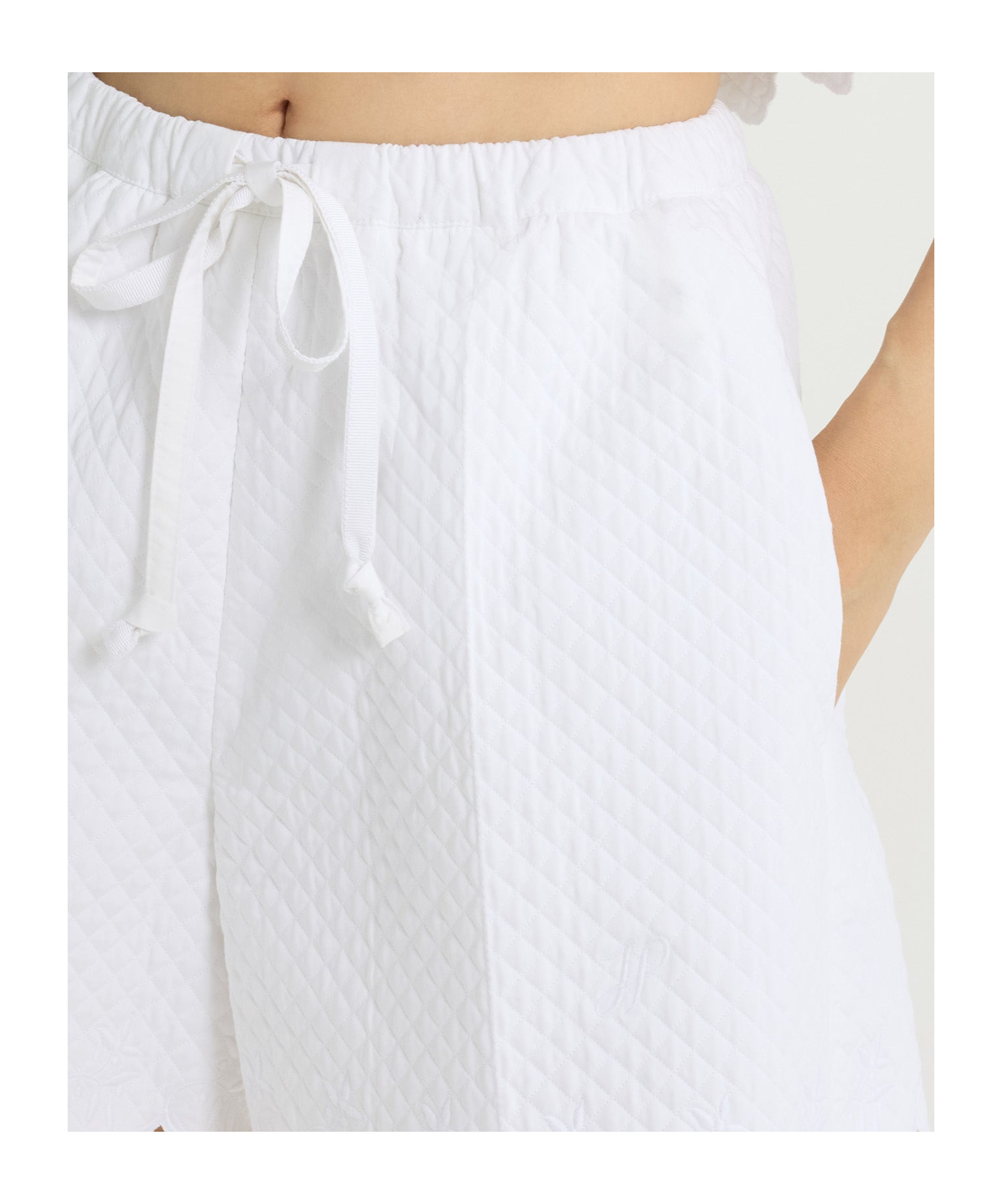 Patou Summer Shorts In Quilted Sustainable Viscose Blend In White