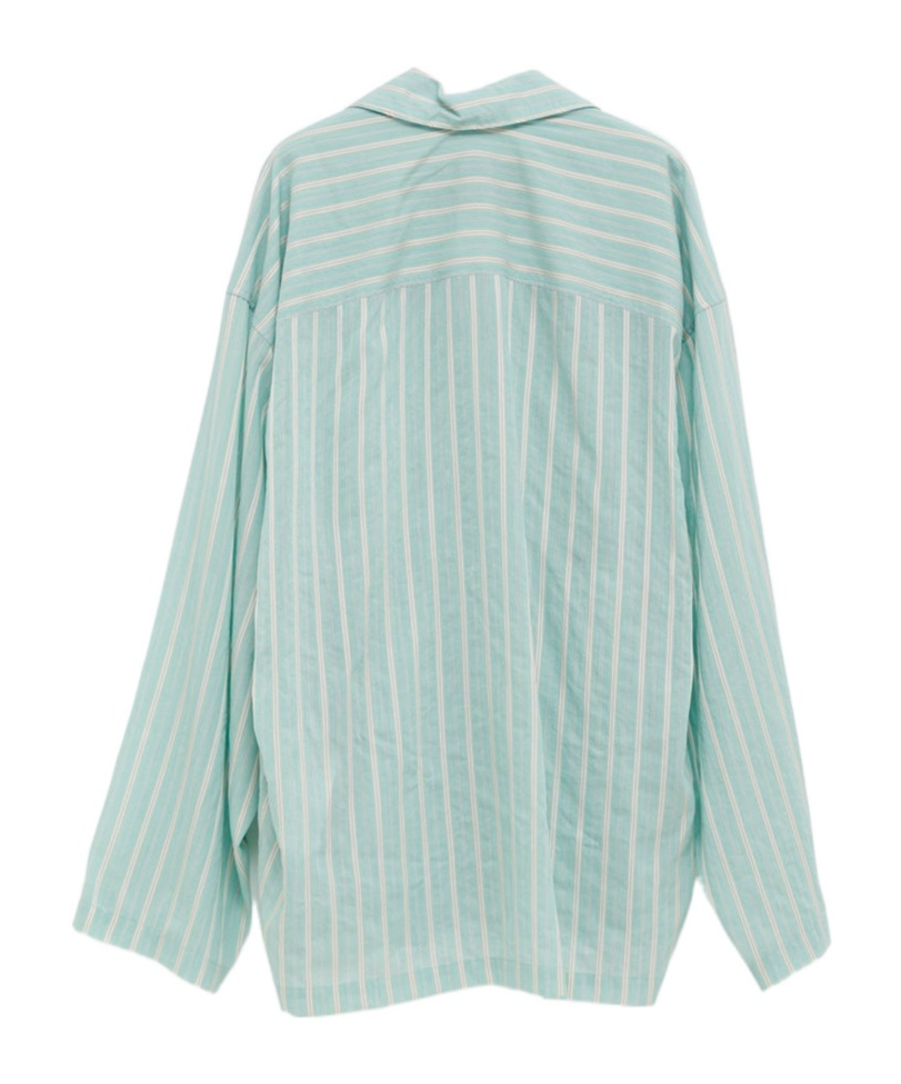 Balenciaga Striped Shirt In Blue