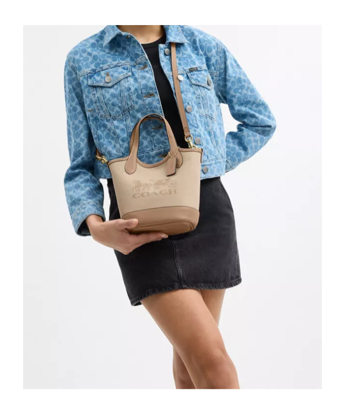 Coach Hanna Bucket Bag With Horse And Carriage Print