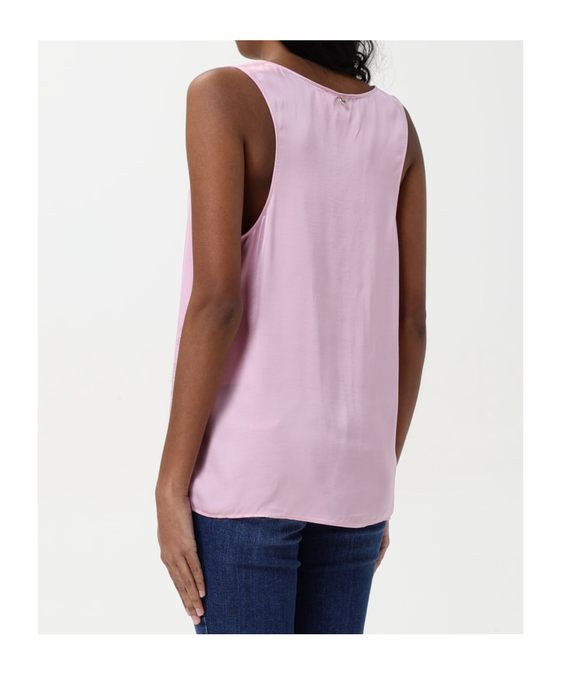 Liu •jo Crew-neck Sleeveless Top In Pink