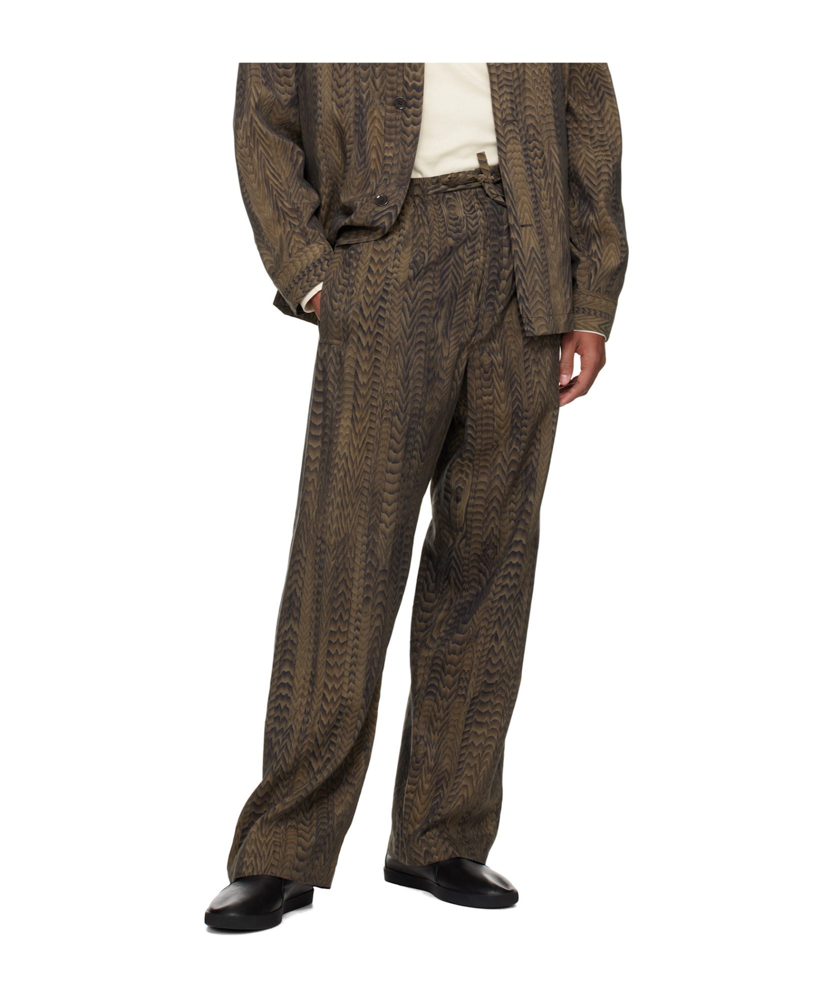 Lemaire Printed Pajamas In Brown