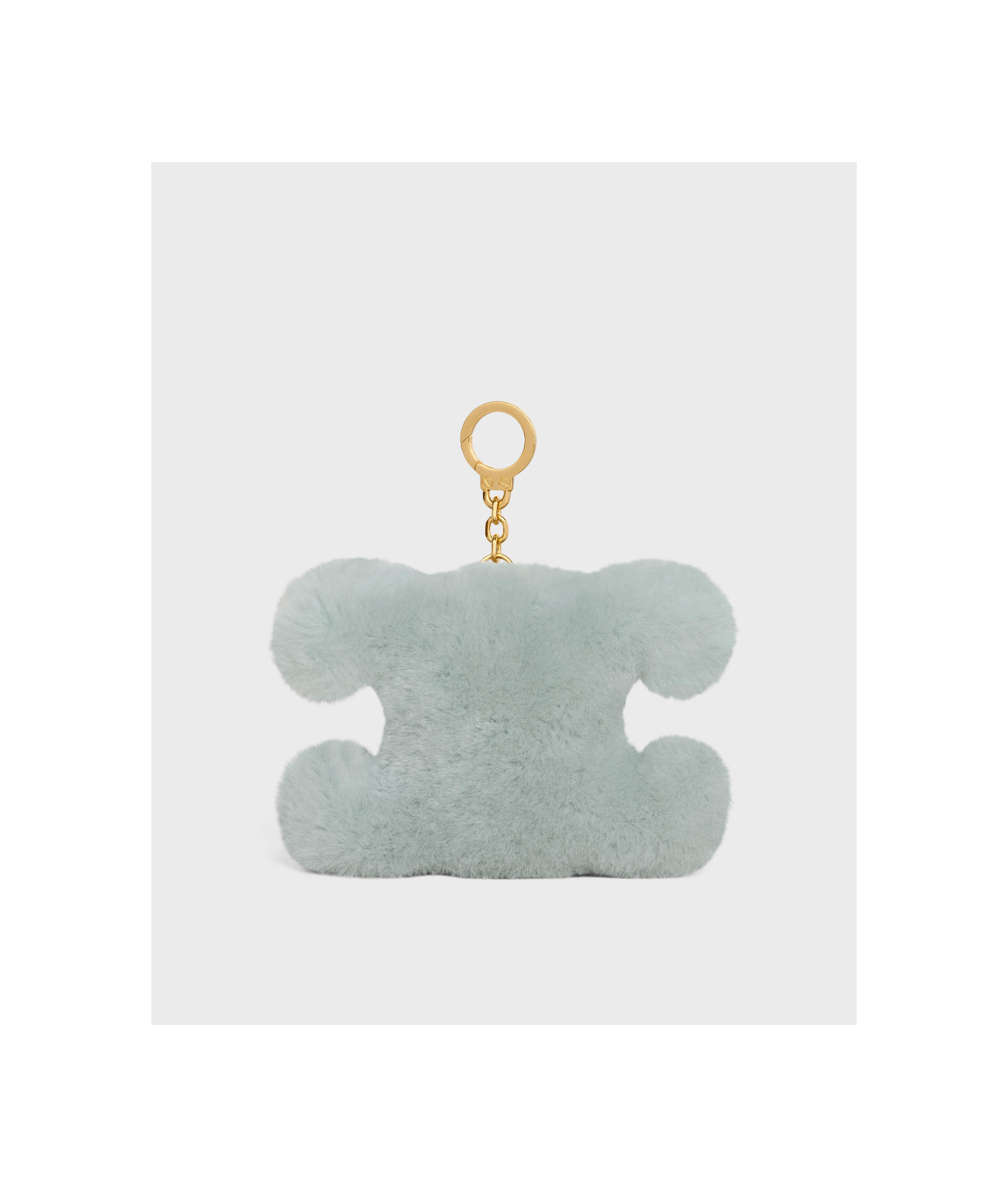 CELINE TRIOMPHE POM-POM KEYRING WITH HEART IN SHEARLING AND CALFSKIN WITH GOLD FINISHING 