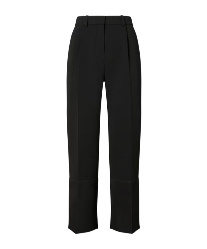 Tory Burch Cropped Crepe Pant In Black