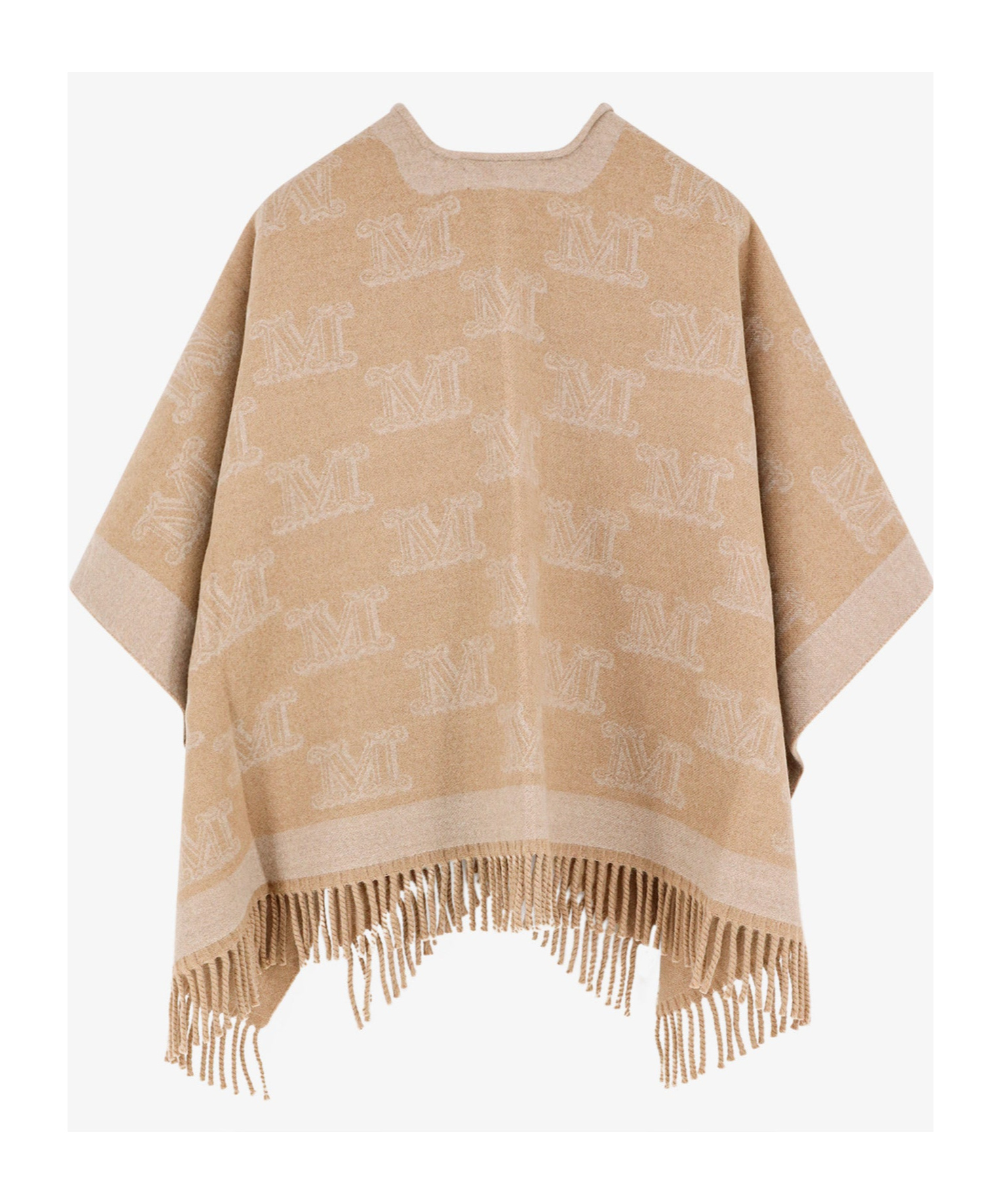Max Mara Wool Frine Cape Coat In Nude