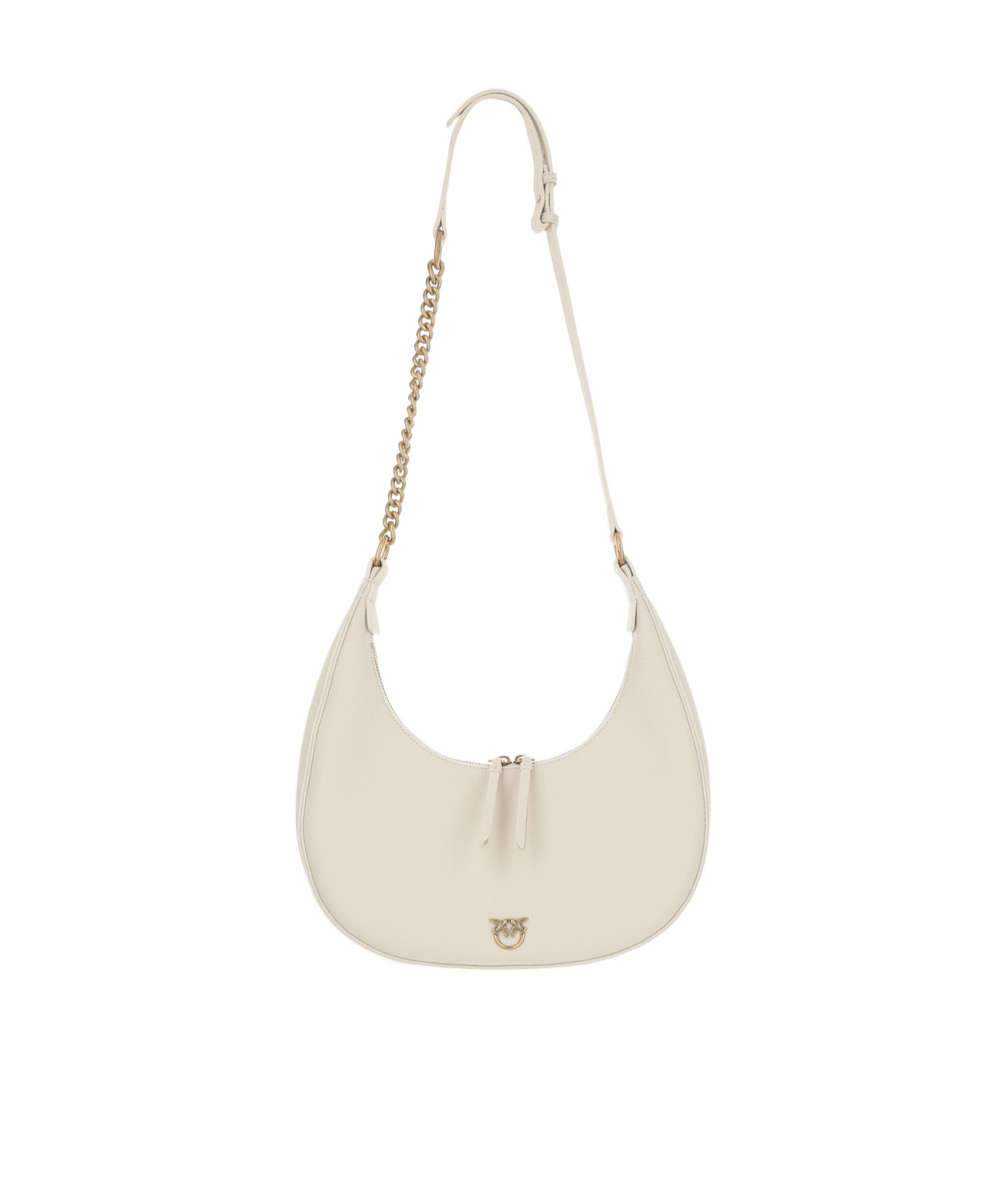 Pinko Zippered Shoulder Bag In Nude