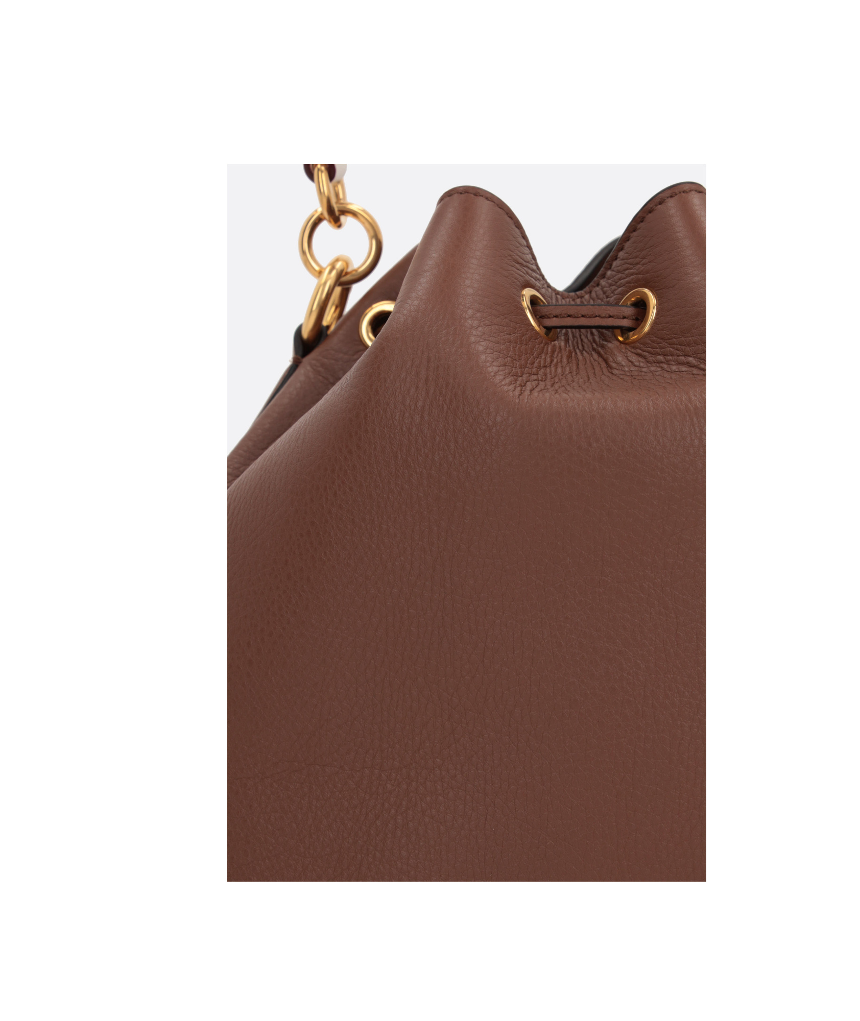 Bally Drawstring Leather Bucket Bag In Red