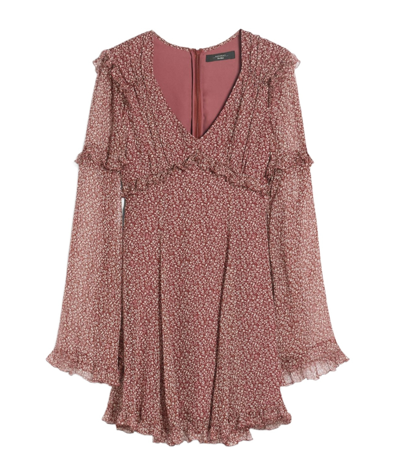 Weekend Max Mara Long-sleeved Dress In Brown