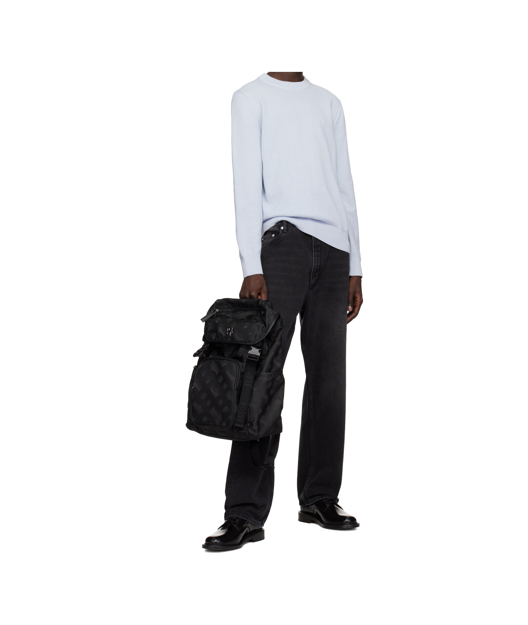 Hugo Boss Flap Backpack In Black