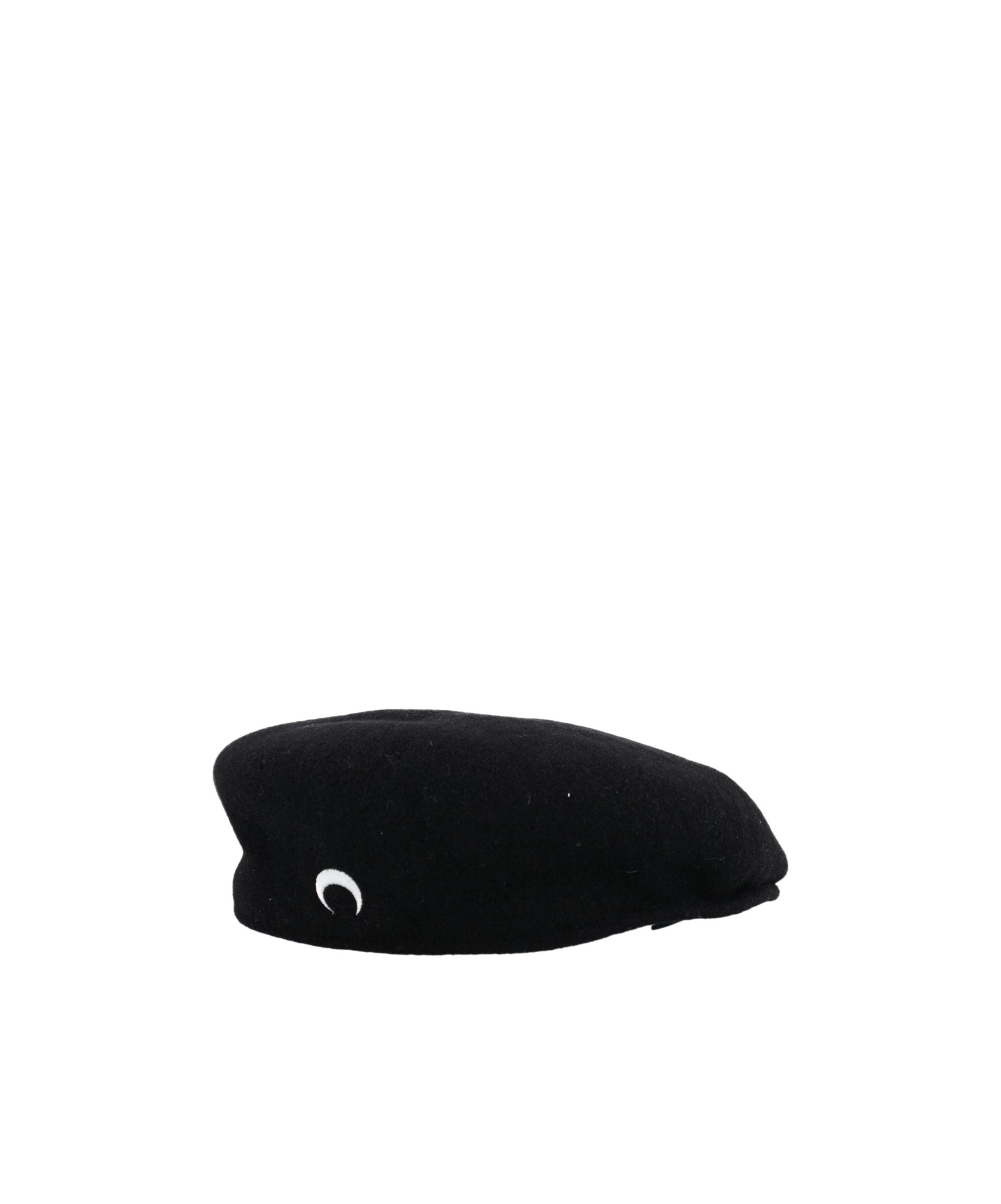 Marine Serre Moon Embroidered Beret In Black