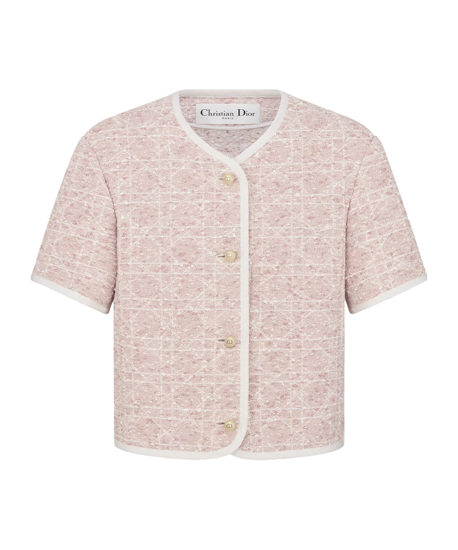Dior Macrocannage Short-sleeved Jacket In Nude