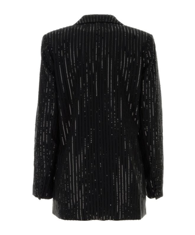 Michael Michael Kors Pinstripe Sequined Suit Coat In Black