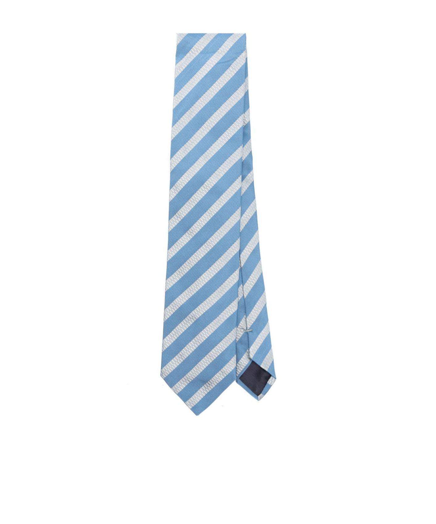 Shop Lanvin Striped-jacquard Silk Tie In Blue