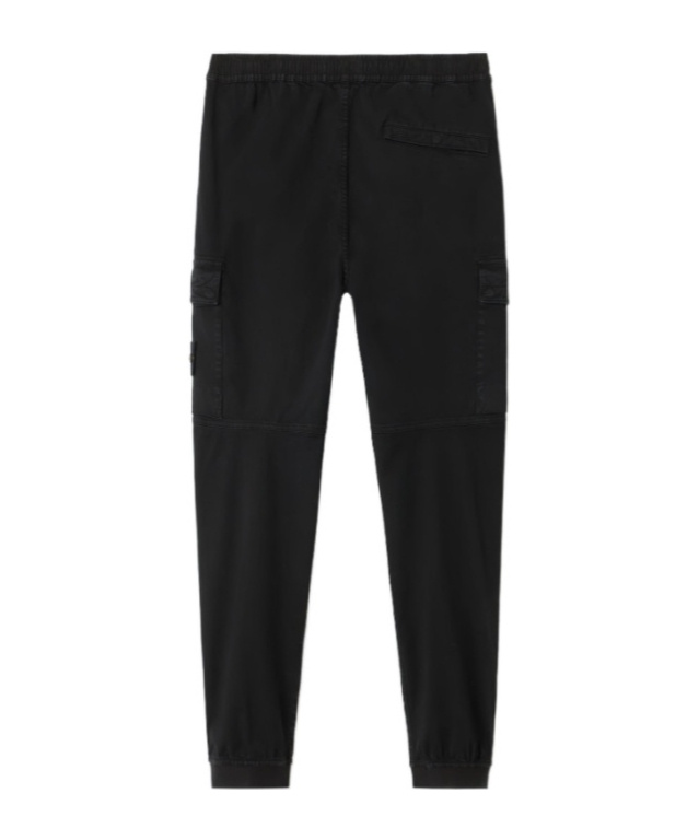 Stone Island Regular-tapered-fit Cargo Pants With Elasticated Waistband In Black