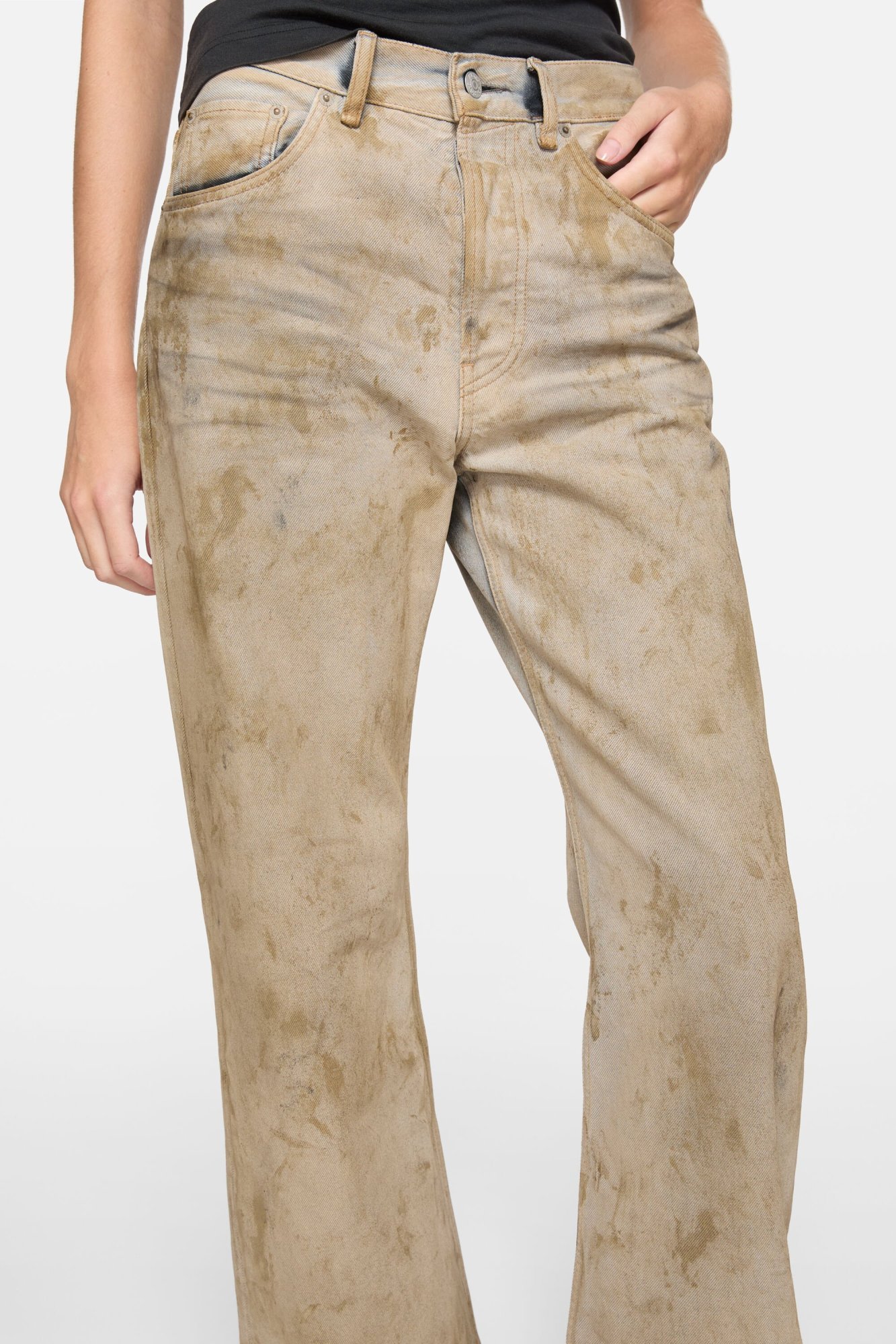 Acne Studios Belt Loop Jeans In Neutral