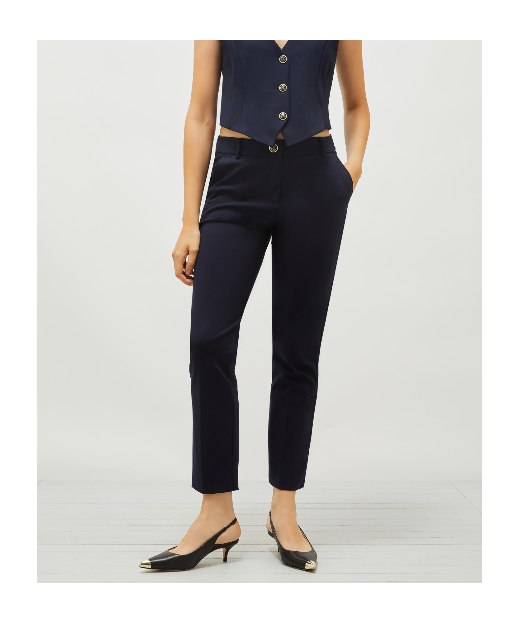Marella Stretch Chino Trousers In Black