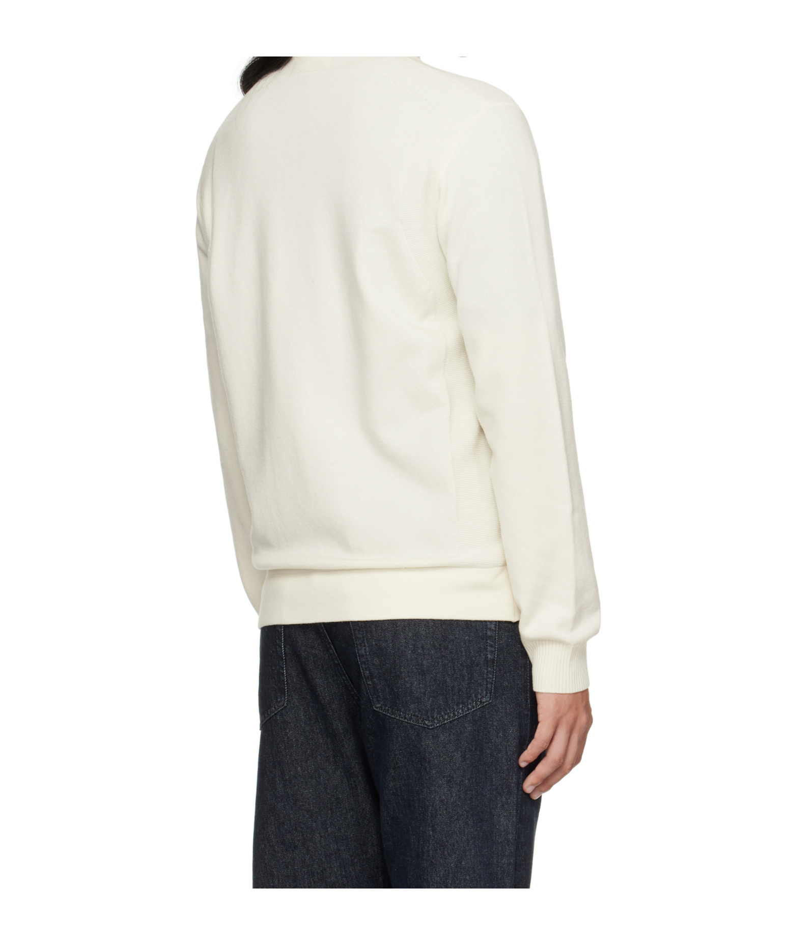Stone Island Off-white 5100062 Stretch Rws Wool Sweatshirt In White