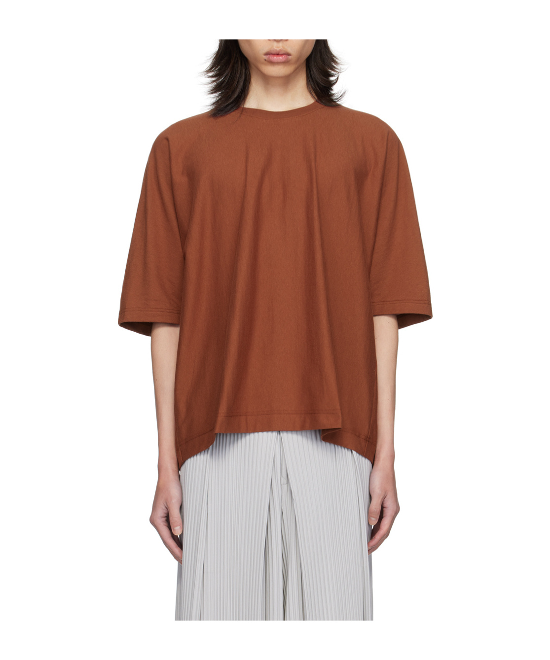Issey Miyake Brown Release-t 1 T-shirt In Brown