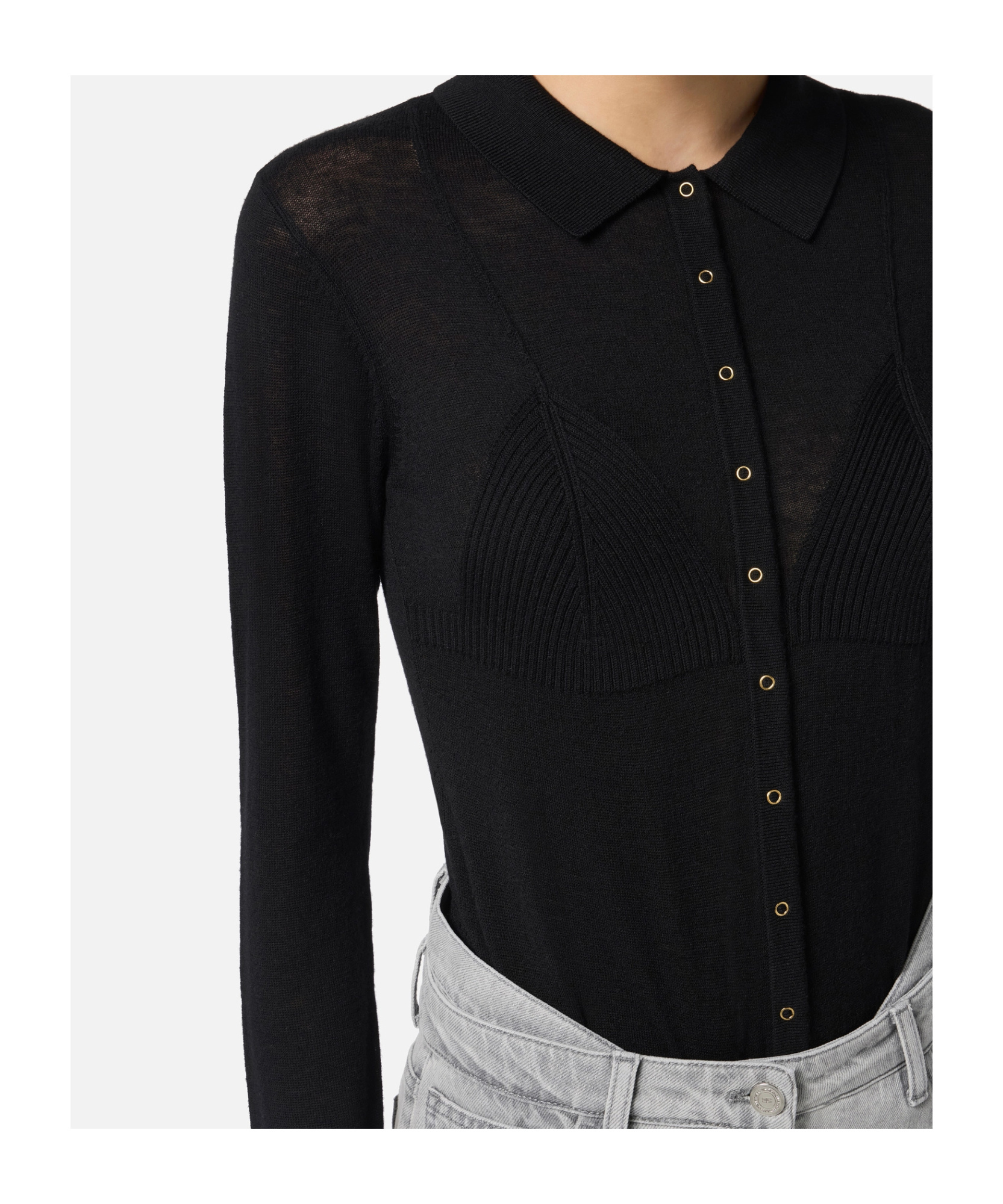 Elisabetta Franchi Wool Blend Cardigan In Black