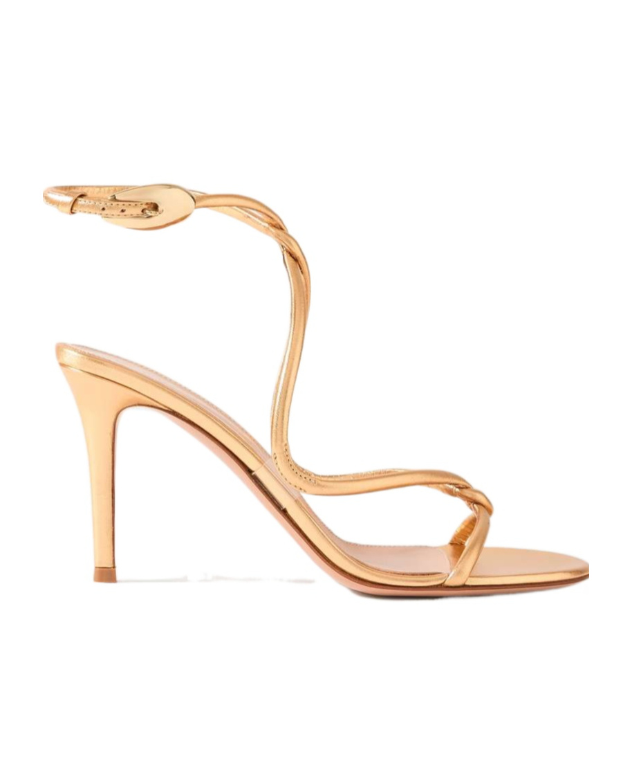 Shop Gianvito Rossi Open-toe High-heeled Sandals In Golden