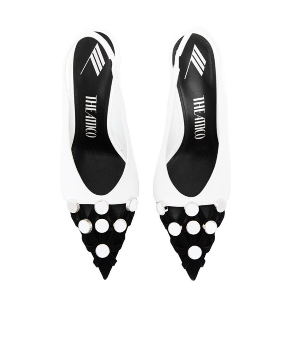 Attico ''fiona'' White And Black Slingback In White