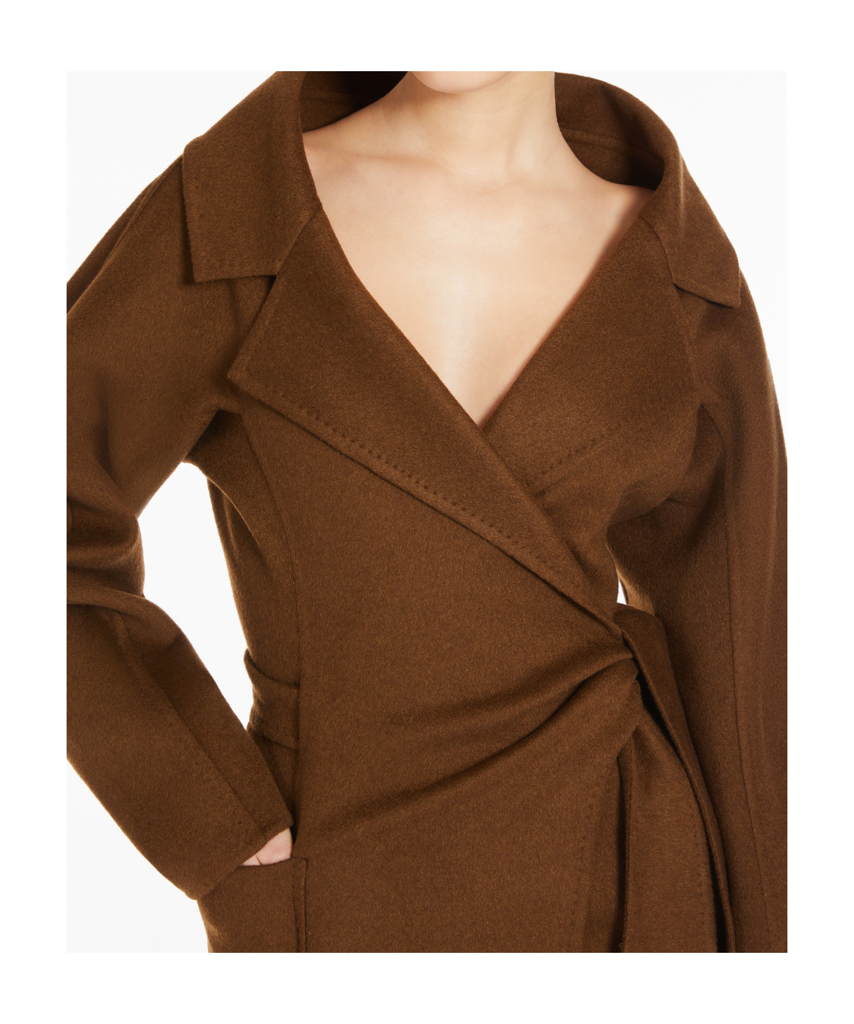 Max Mara Holly Wool Short Coat In Brown