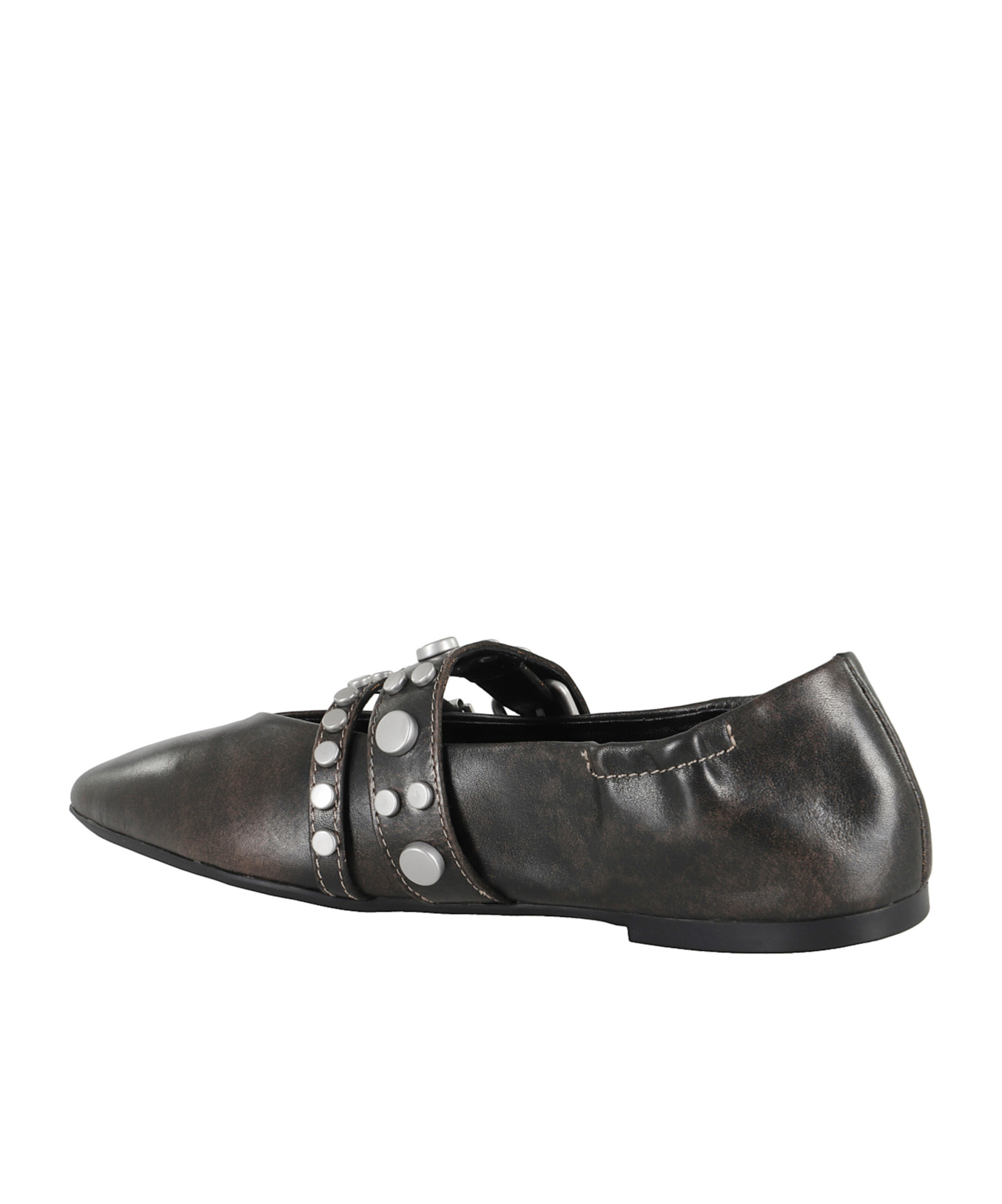 Ash Britney Studded Ballerinas In Black
