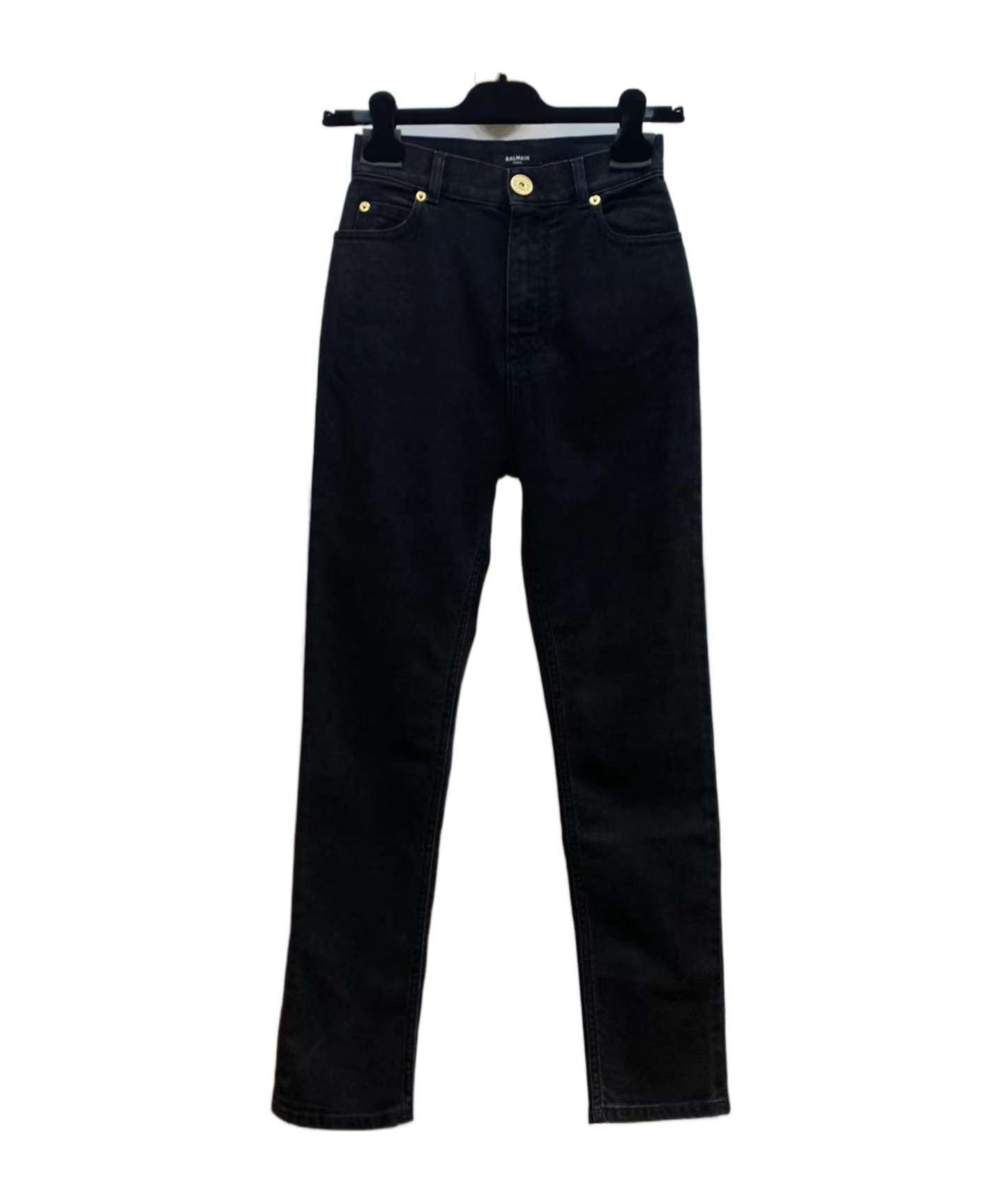 Balmain High-rise Slim Fit Jeans In Black