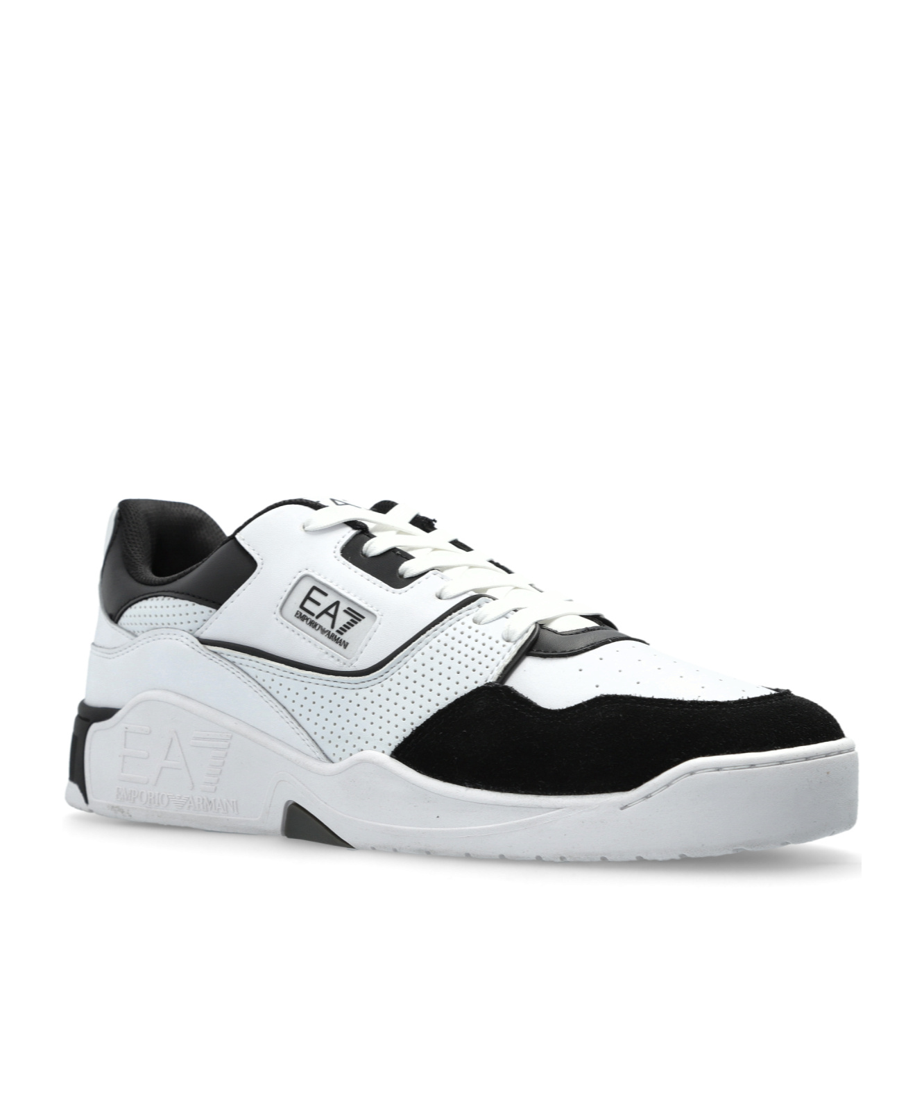 Ea7 Logo-patch Sneakers In White
