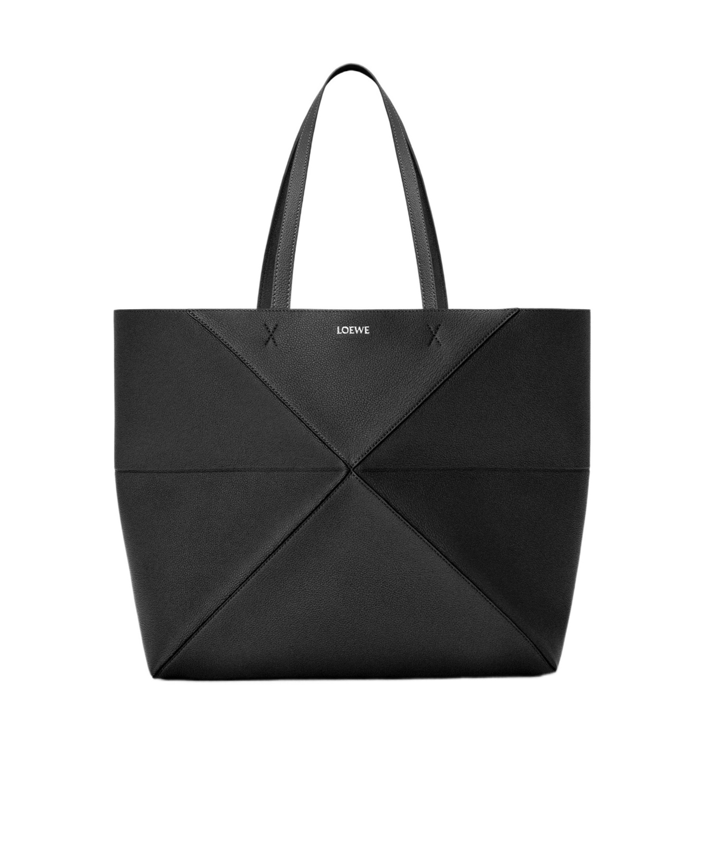 Loewe Puzzle Fold Horizontal Shoulder Bag In Black