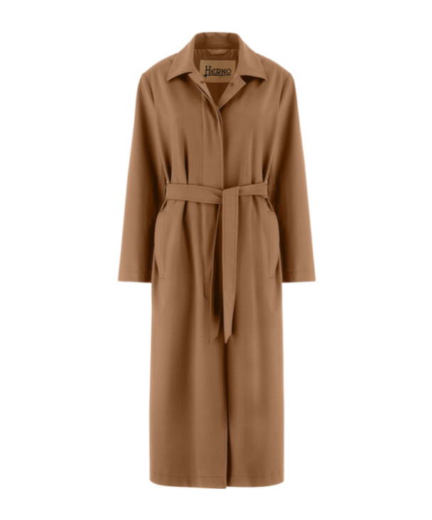 Herno Raincoat In Soft Wool In Brown