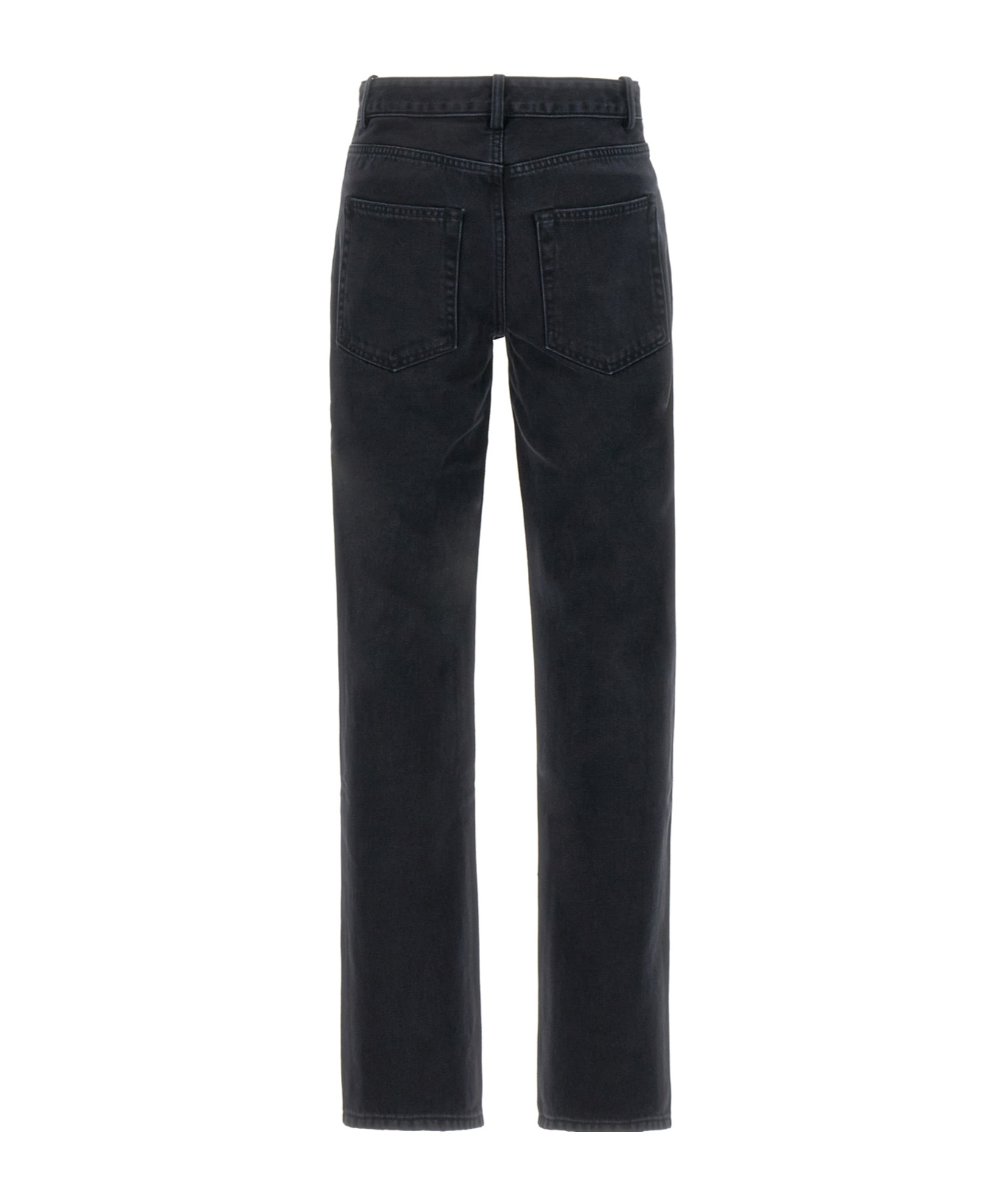 Ann Demeulemeester Cotton Denim Trousers Stonewashed Effect In Black