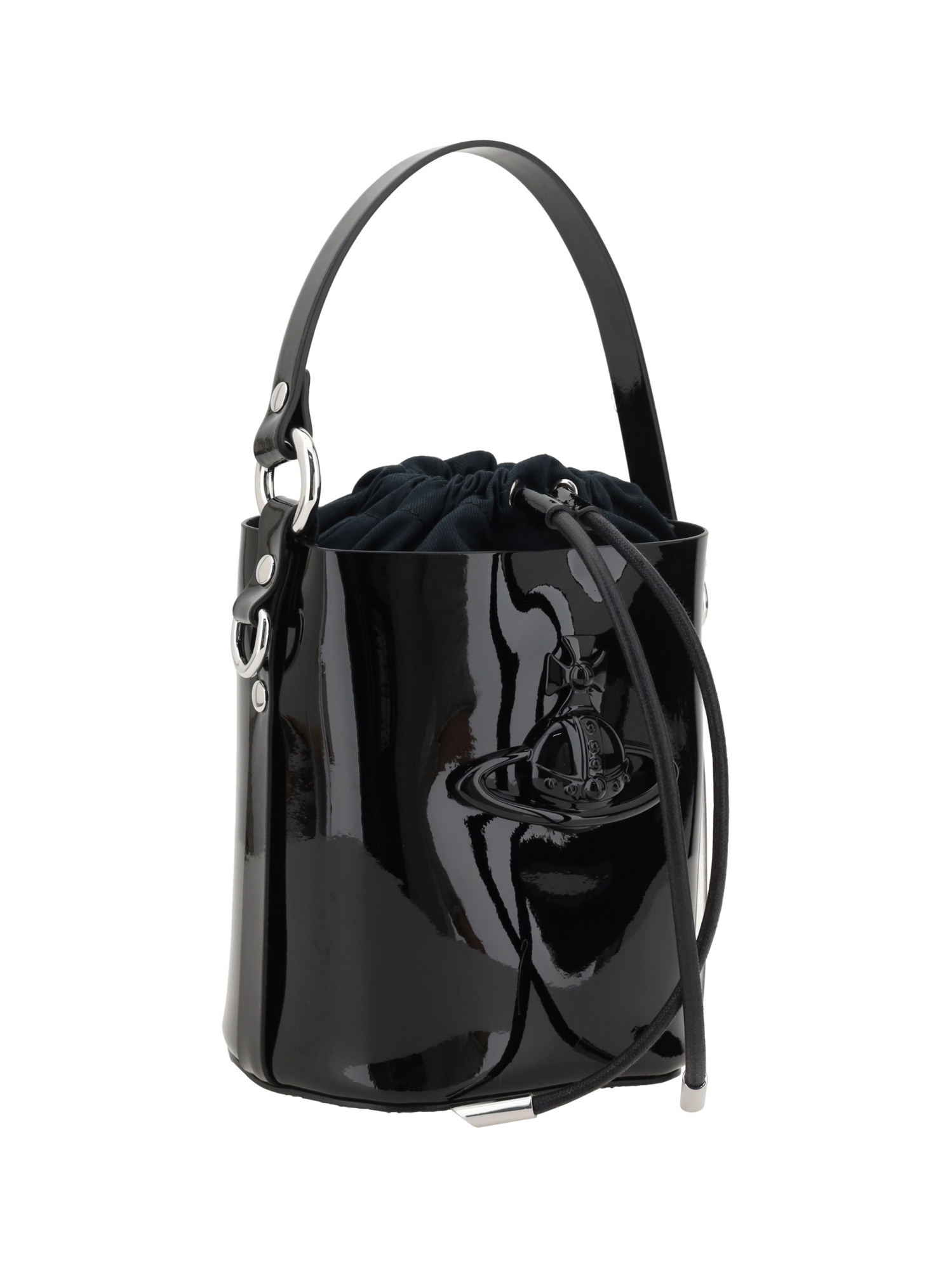 Vivienne Westwood Daisy Drawstring Bucket Bag In Black