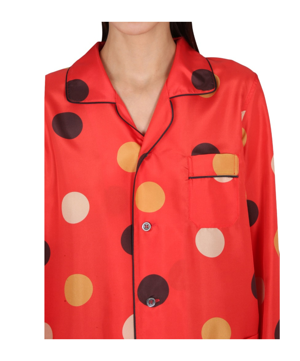 Aspesi Polka Dot Poison Shirt In Orange