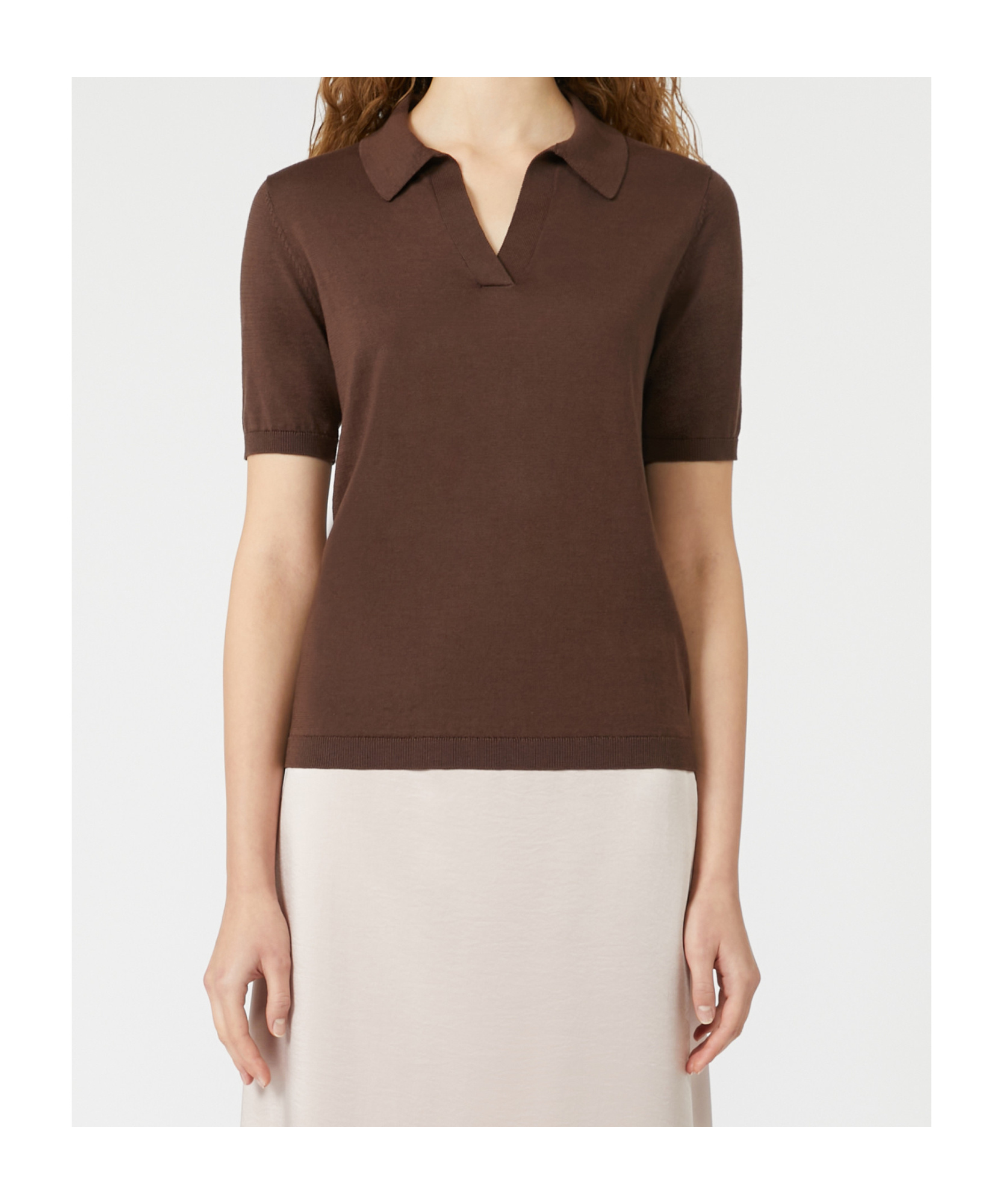 Weekend Max Mara Collar Design Silk Blend Polo Shirt